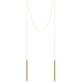 14k Faux Wraparound Tassel Necklace - SALE