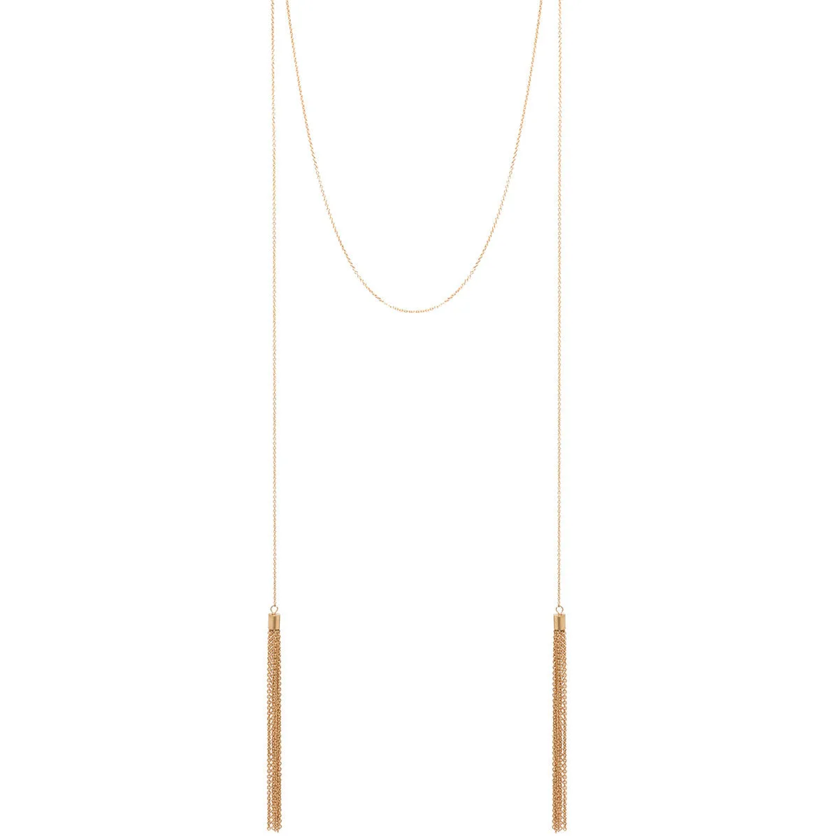 14k Faux Wraparound Tassel Necklace - SALE