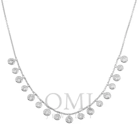 18K GOLD ROUND DIAMOND CIRCLES NECKLACE 4.45 CT