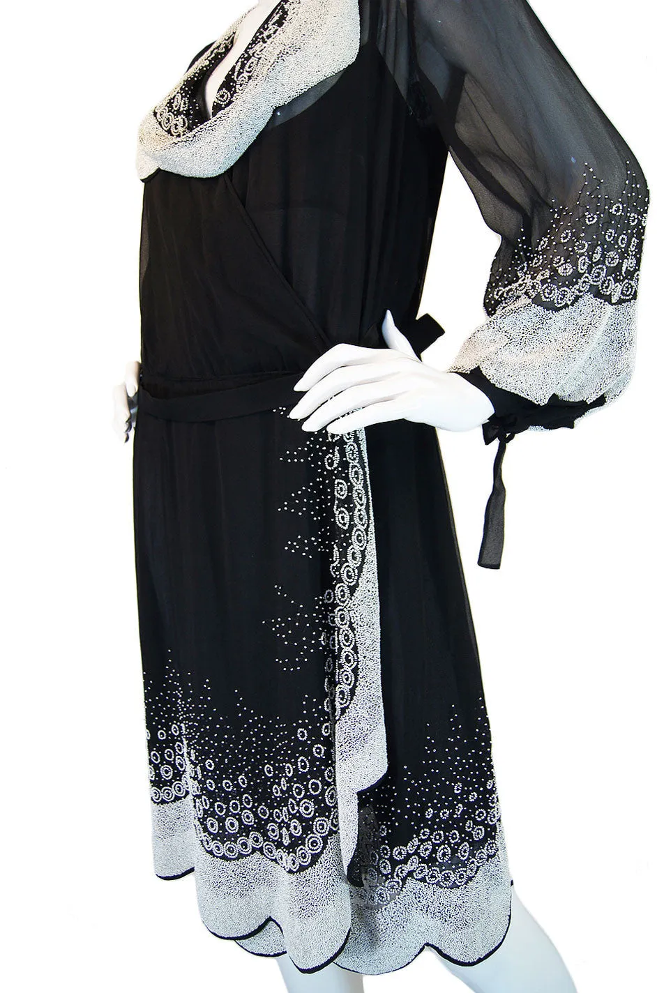 1920s Beaded Chiffon Couture Flapper