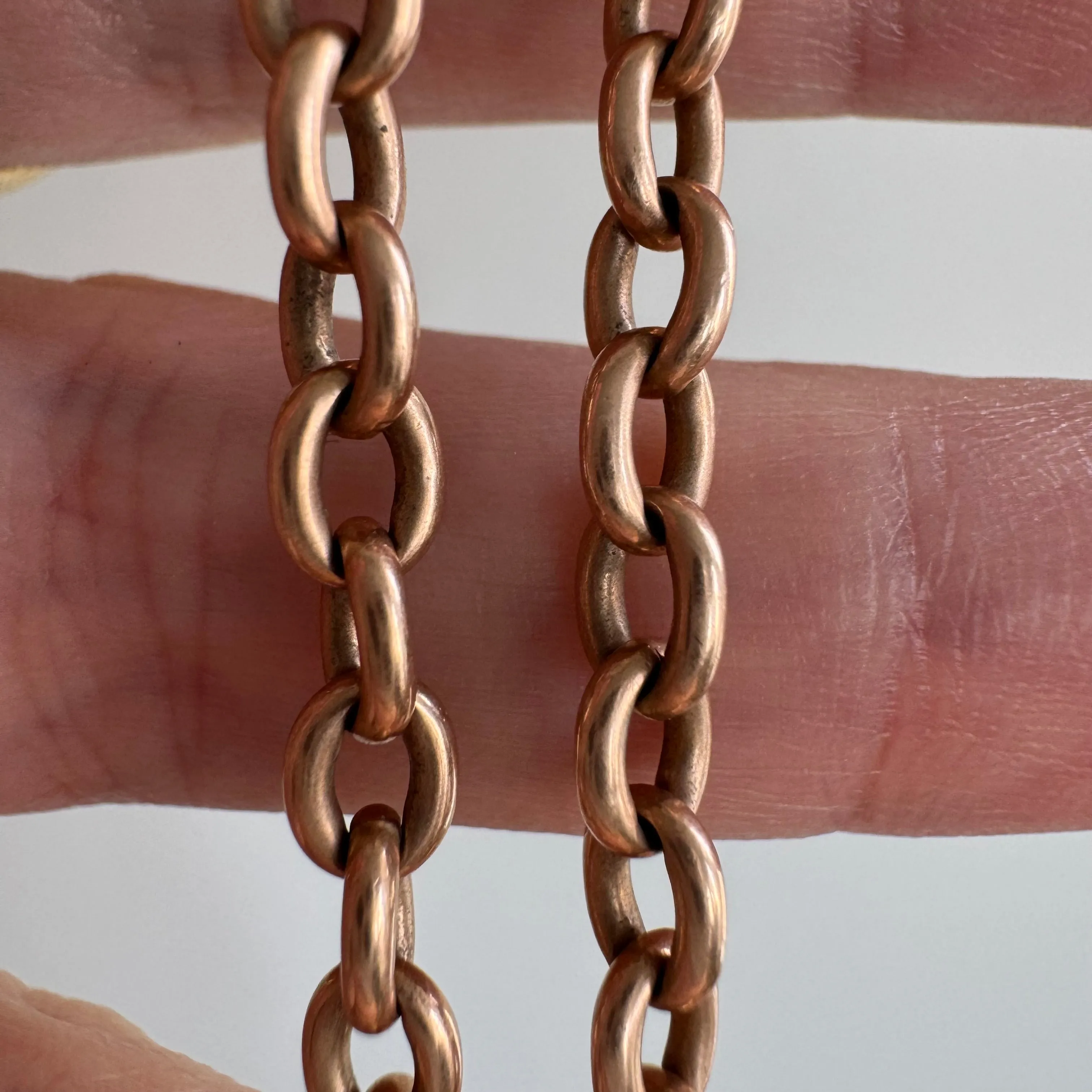 A N T I Q U E // rosy possibilities / 14k rose gold cable link watch chain / 12.25, 20g