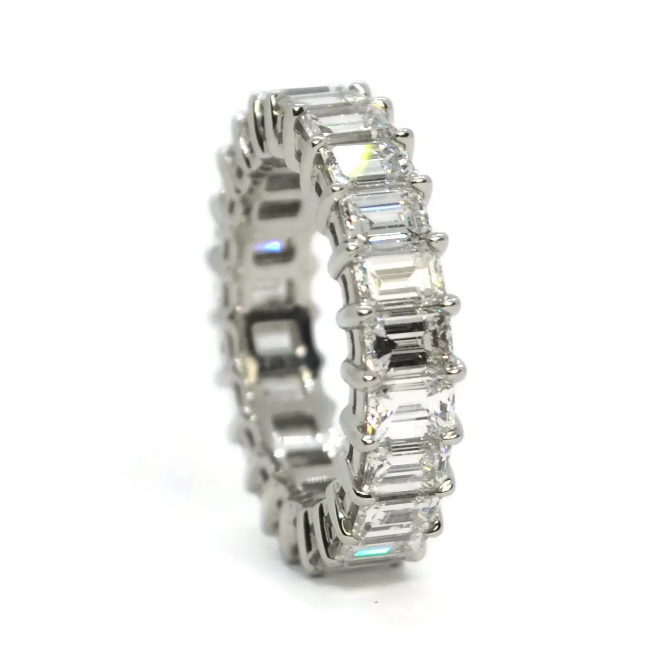 AFJ Diamond Collection - Eternity Band Ring with Emerald-cut Diamonds 5.43 carats, Platinum