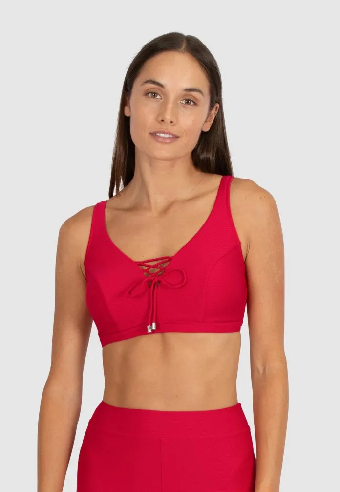 Baku E-G Cup Lace Up Bra - Rococco