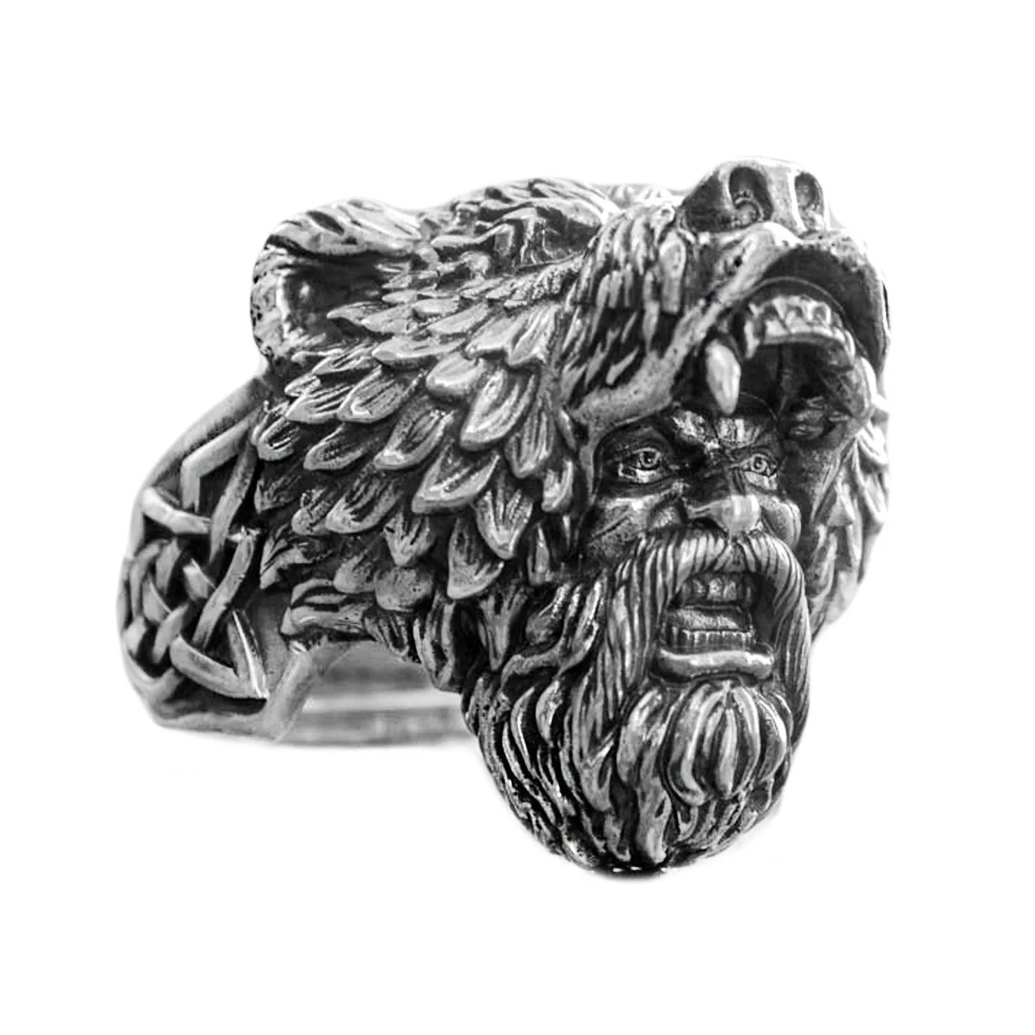 Berserk Warriors Viking  Bear Mask  Huge Men's Ring  Sterling Silver 925