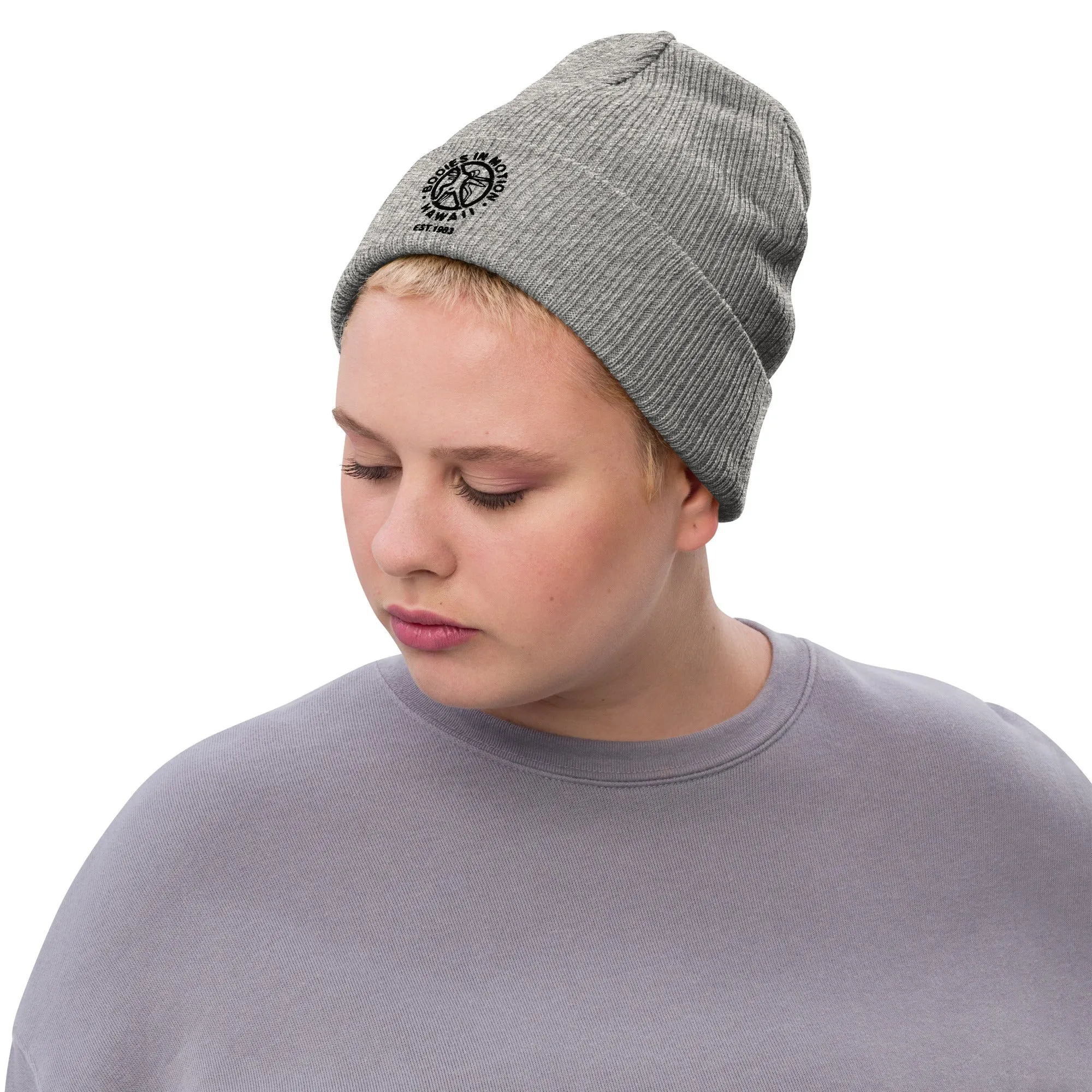 Bodies in Motion Ribbed knit beanie