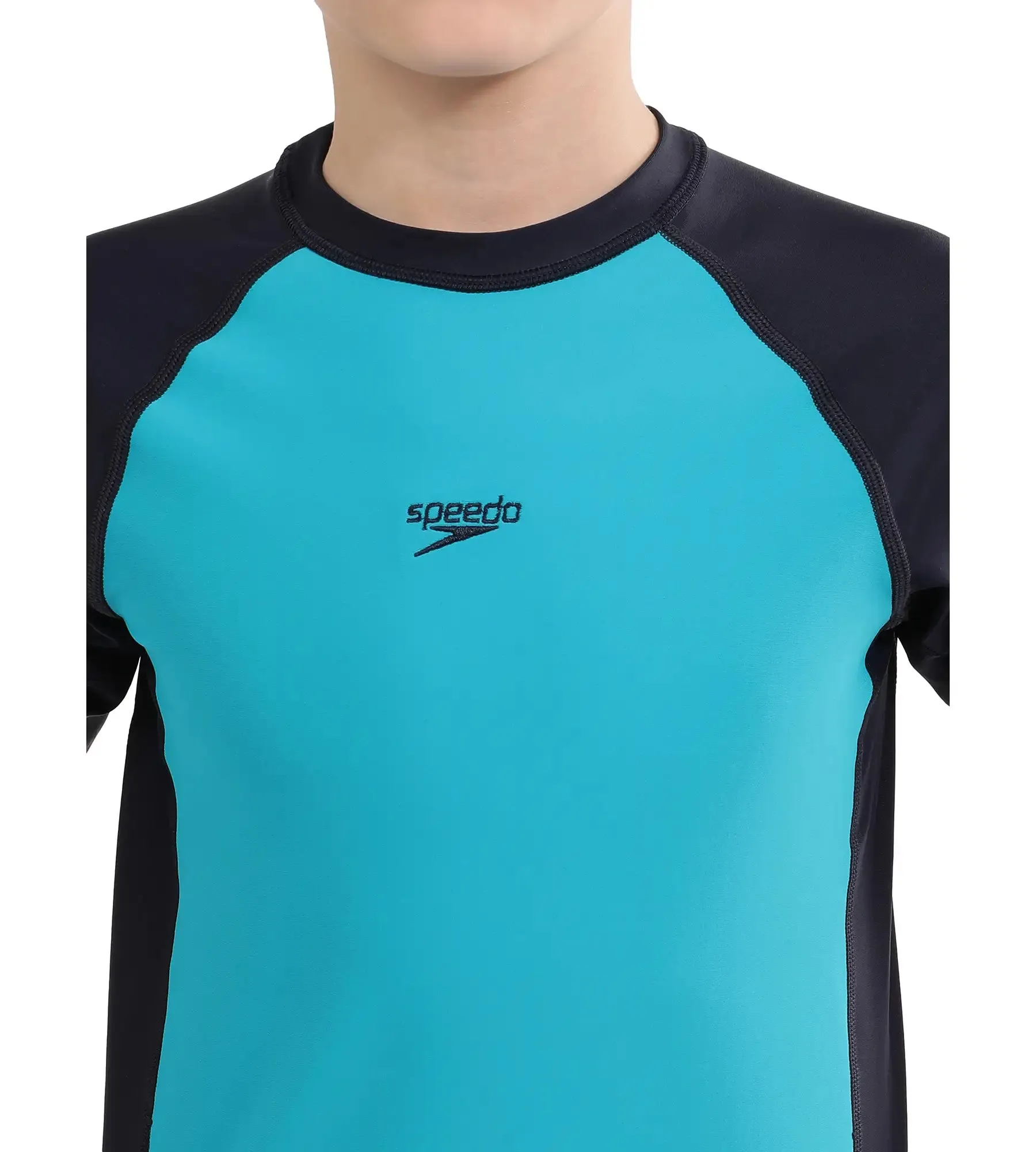 Boy's Endurance Short Sleeve Suntop - Aquarium  &  True Navy