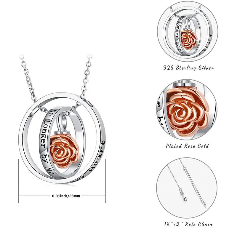 Cremation Jewelry 925 Sterling Silver Sunflower Rose Paw Urn Necklace for Ashes