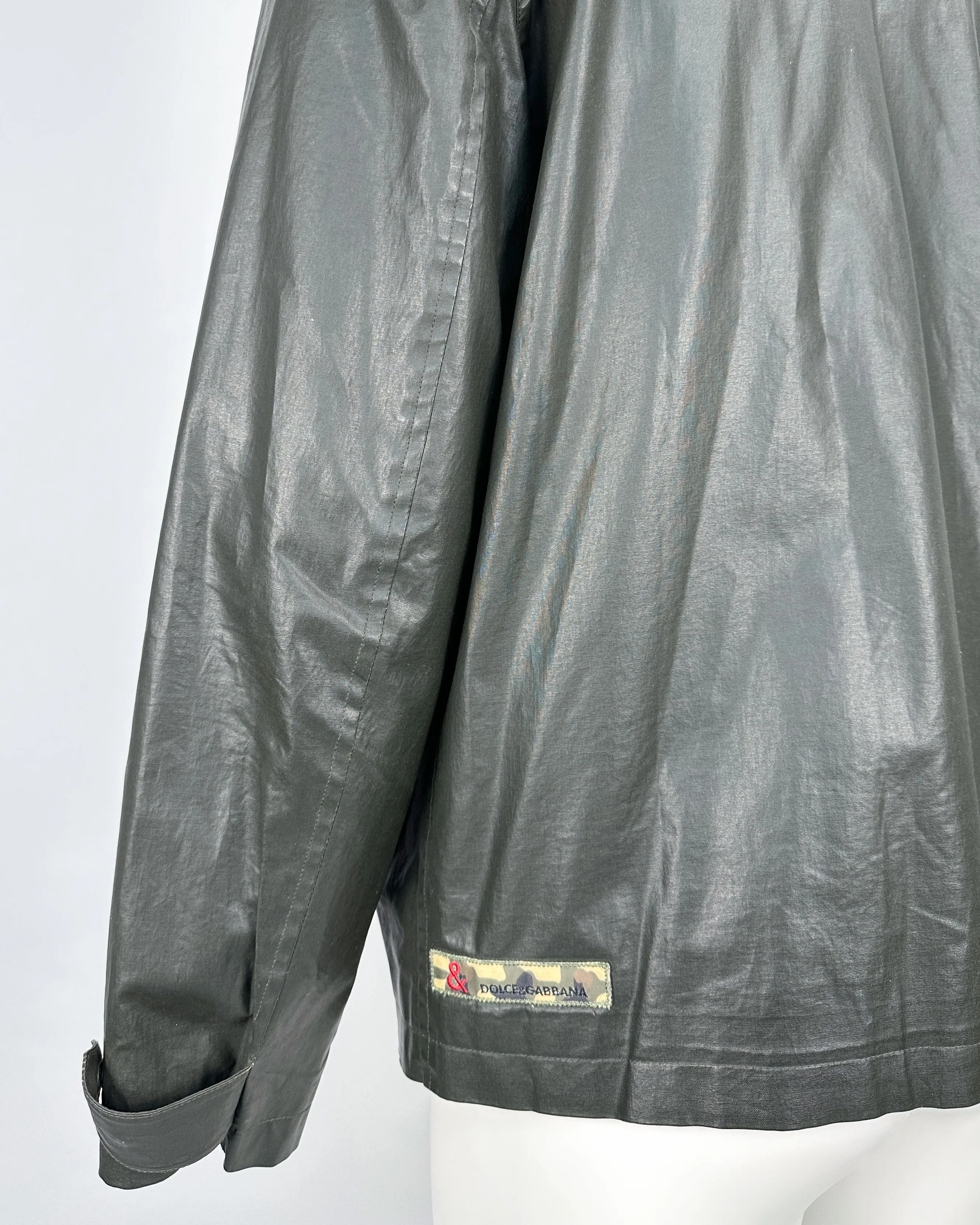 Dolce & Gabbana Waxed Green Light Jacket 1990's