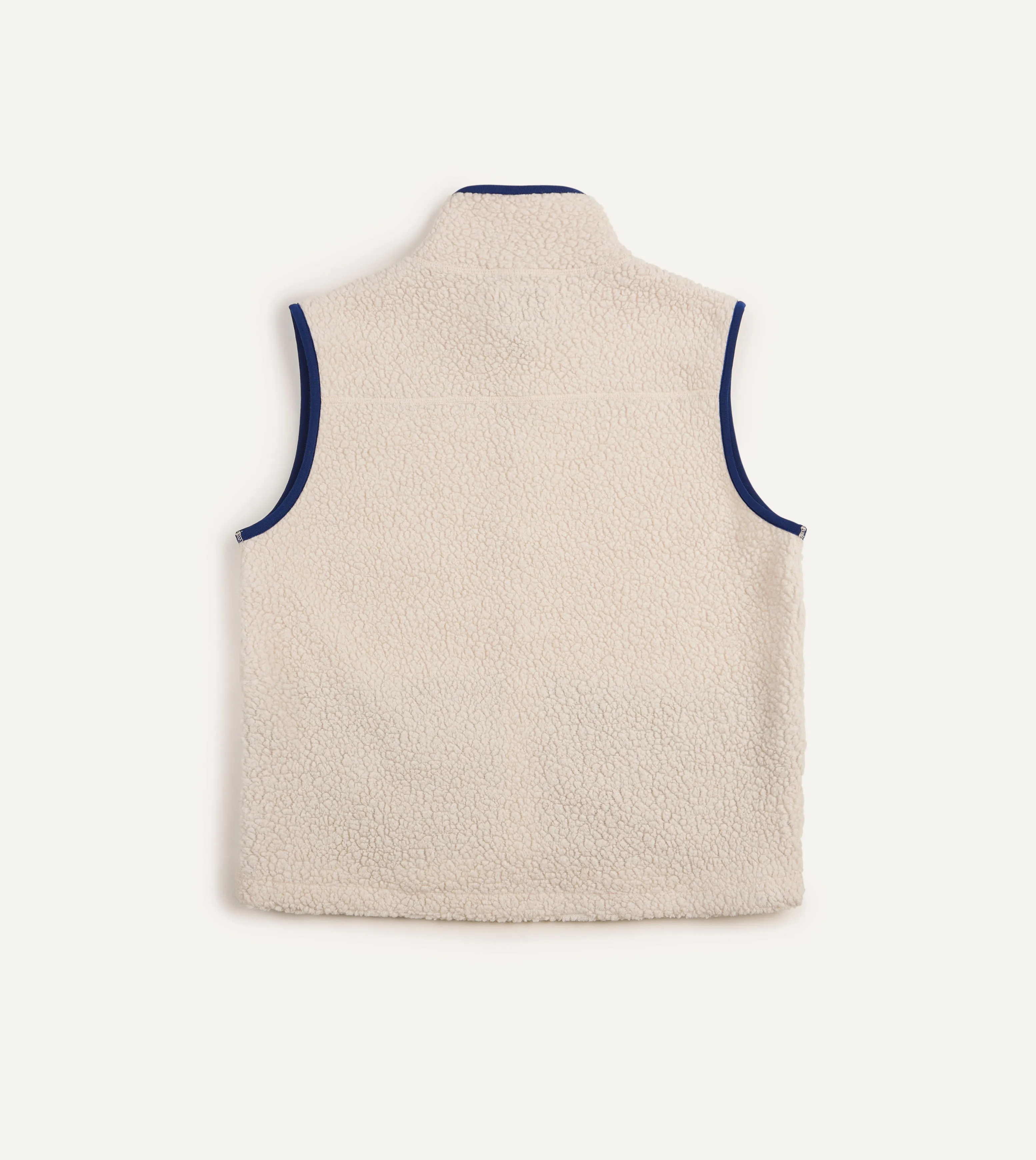 Ecru Boucle Wool Zip Fleece Vest