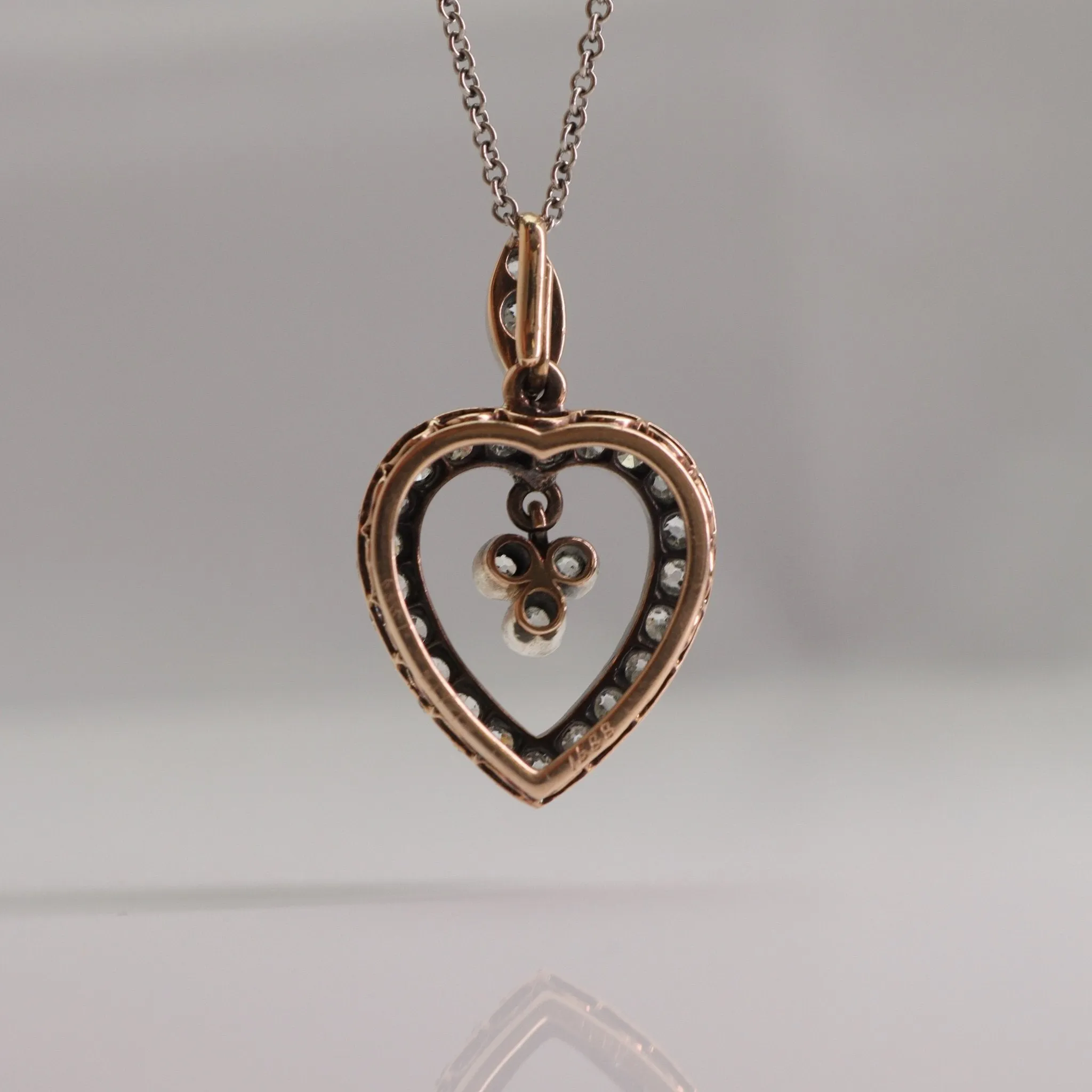 Edwardian Diamond Open Heart Pendant