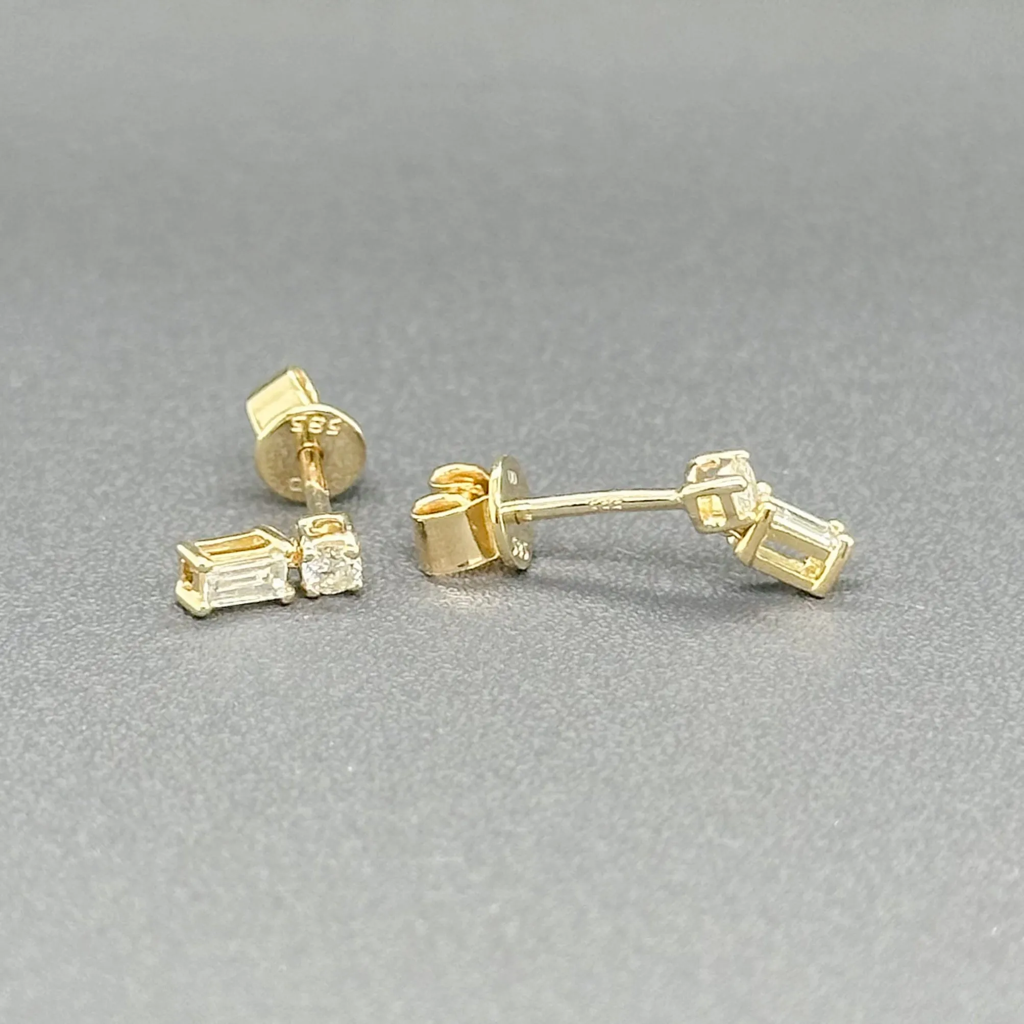 Estate 14K Y Gold 0.26ctw G/SI2 Diamond Drop Earrings