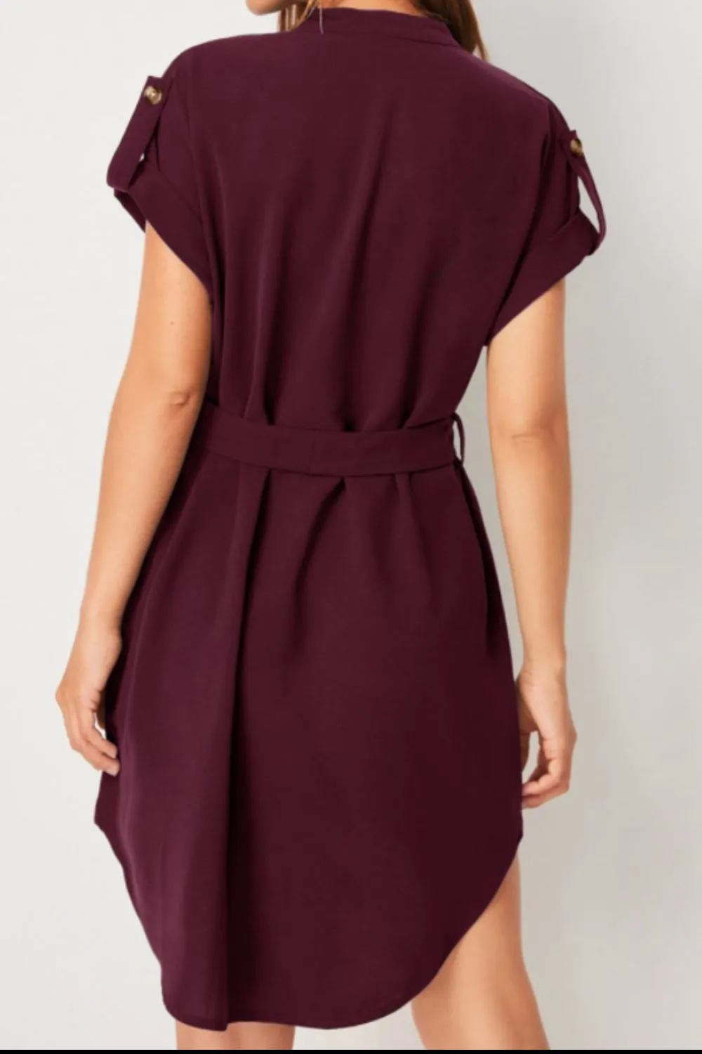 Explore More  Collection - Tied Notched Short Sleeve Dress