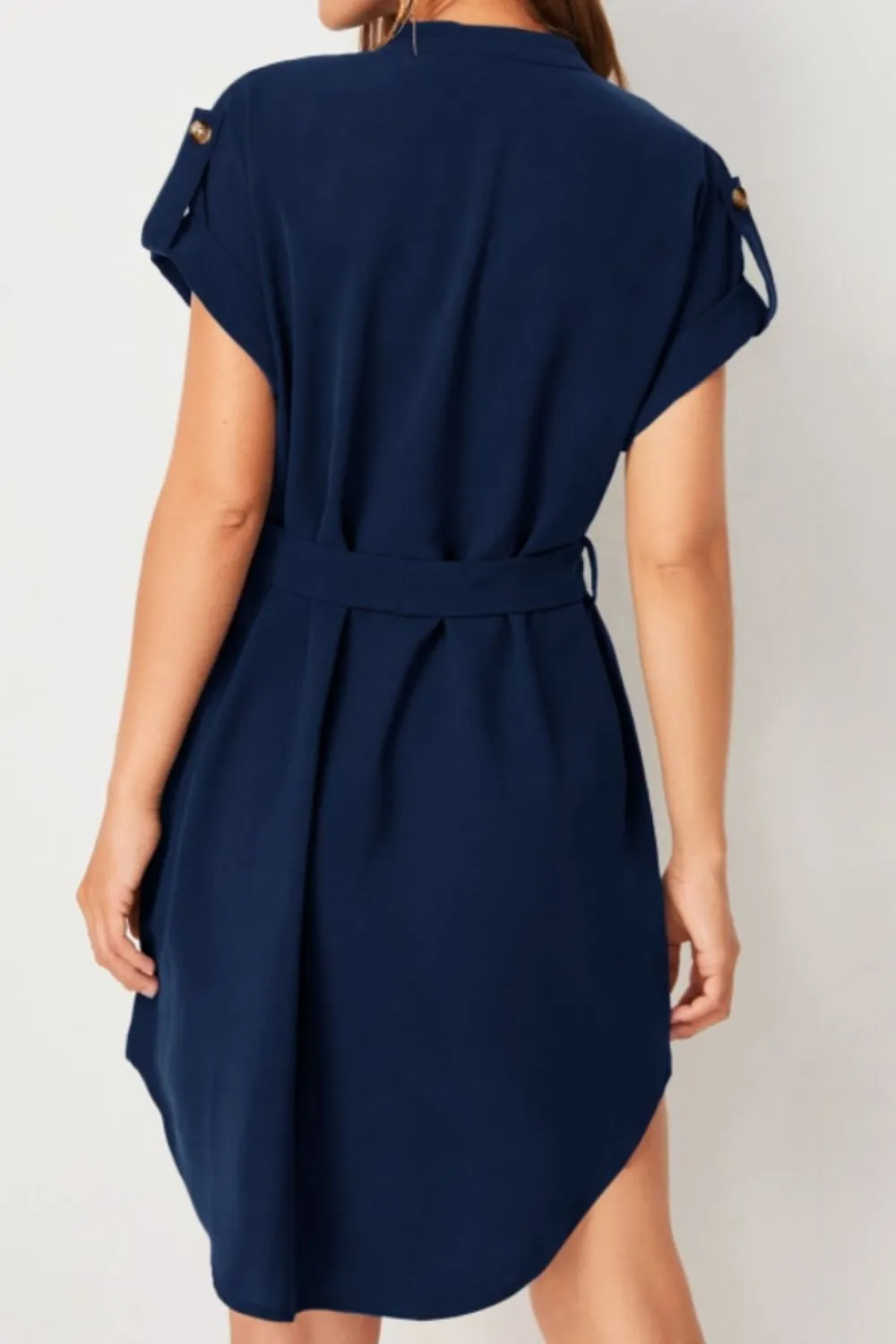 Explore More  Collection - Tied Notched Short Sleeve Dress