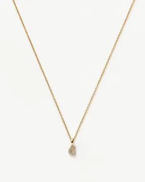 Fine Diamond Initial Mini Pendant Necklace - G | 14k Solid Yellow Gold Plated/Diamond