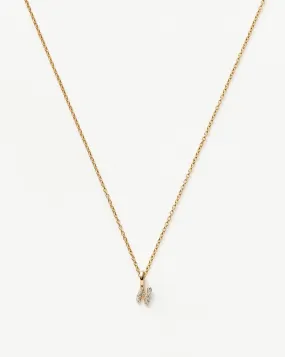 Fine Diamond Initial Mini Pendant Necklace - N | 14k Solid Yellow Gold Plated/Diamond