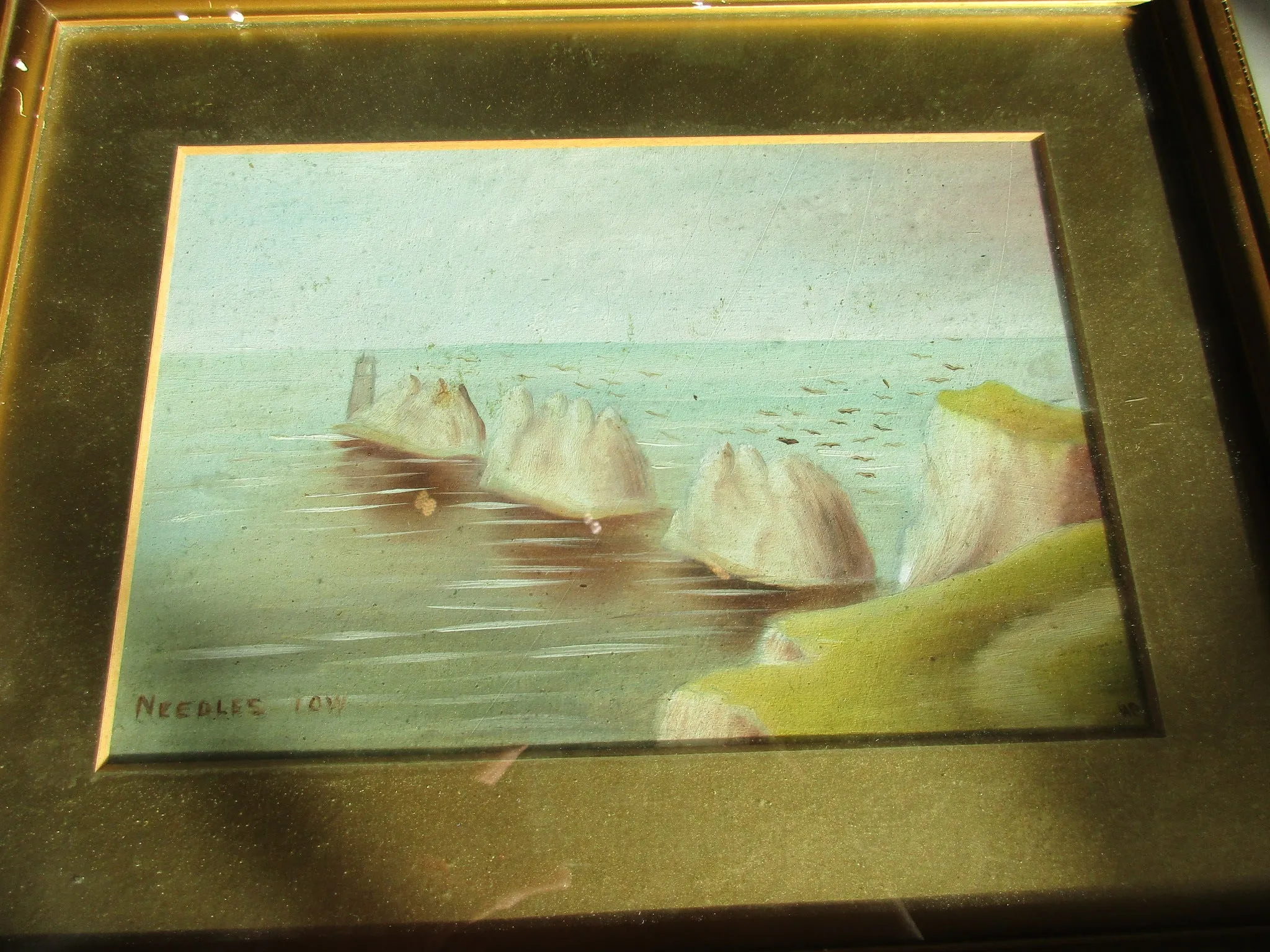 Framed Oil Painting Of The Isle Of Wight Signed H D c1900