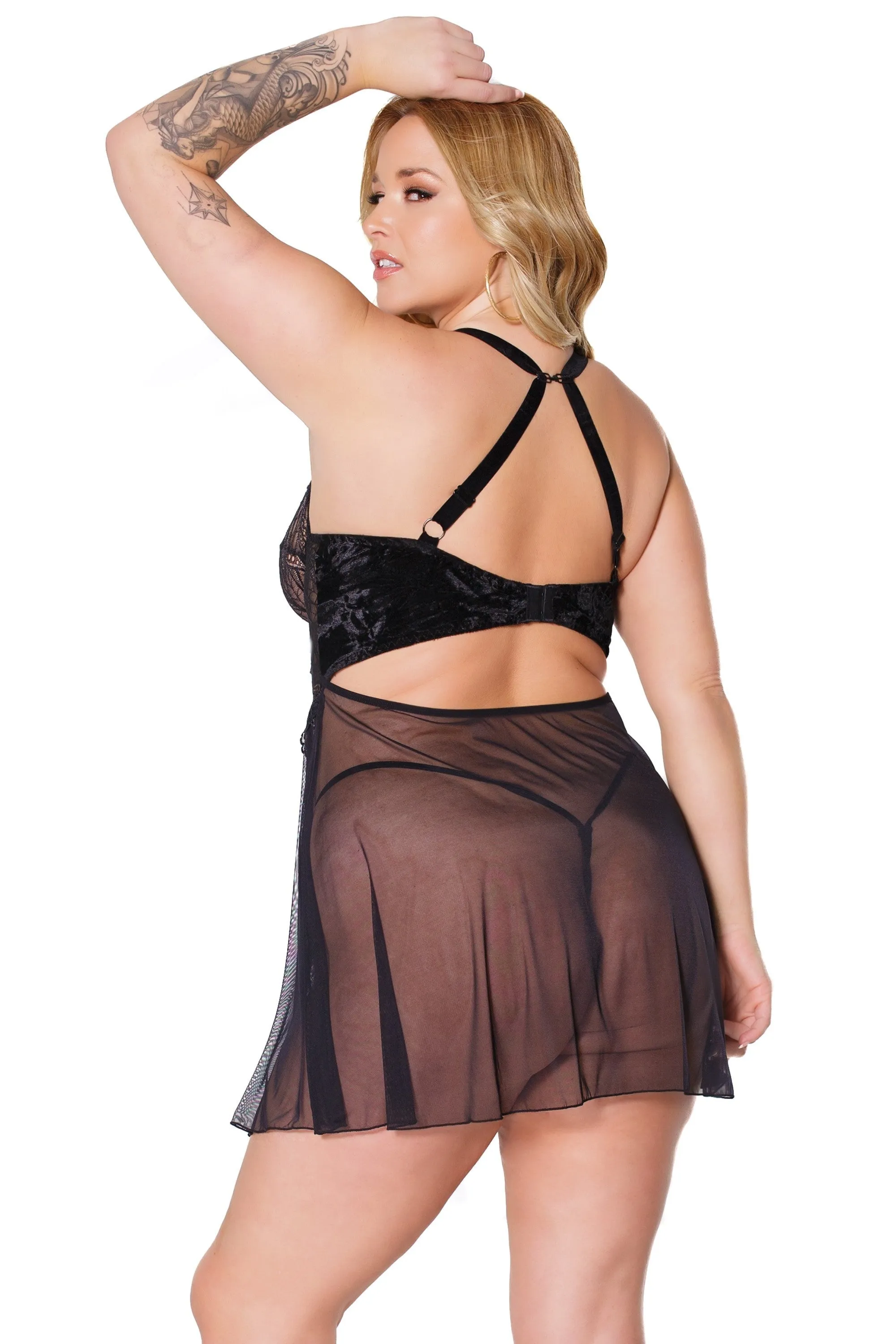 Front V-shaped Babydoll & G-String Set