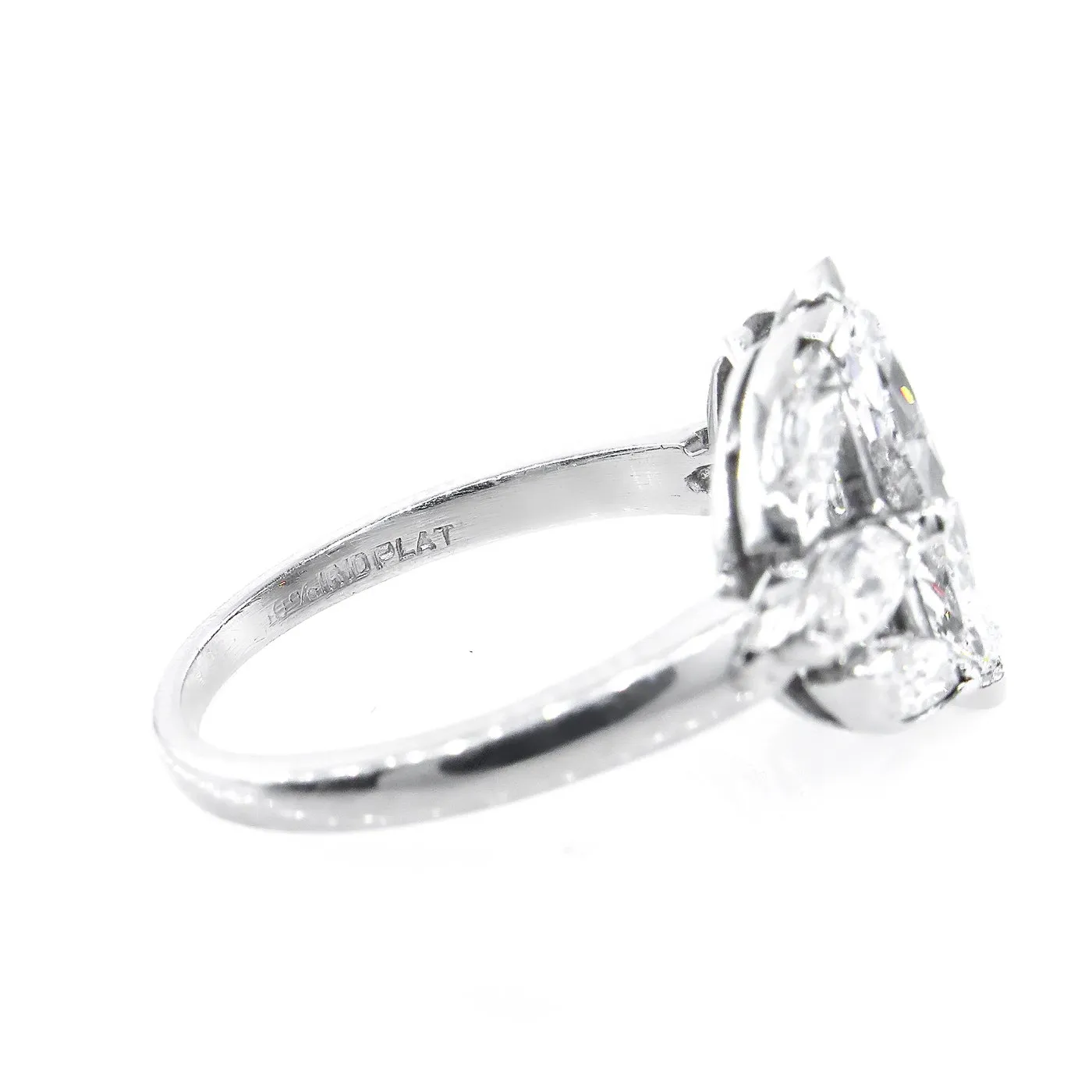 GIA D-VS2 Art Deco 3.00ct Old OVAL Moval Cut Diamond Engagement Platinum Antique Vintage Ring