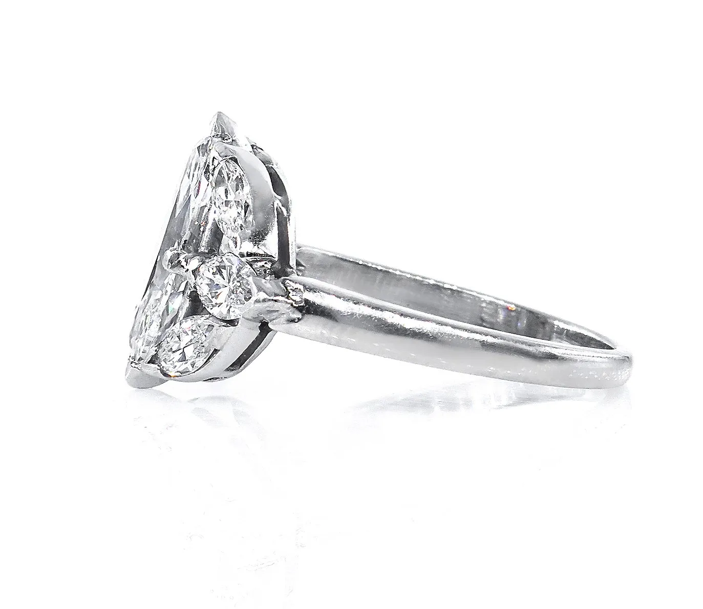 GIA D-VS2 Art Deco 3.00ct Old OVAL Moval Cut Diamond Engagement Platinum Antique Vintage Ring