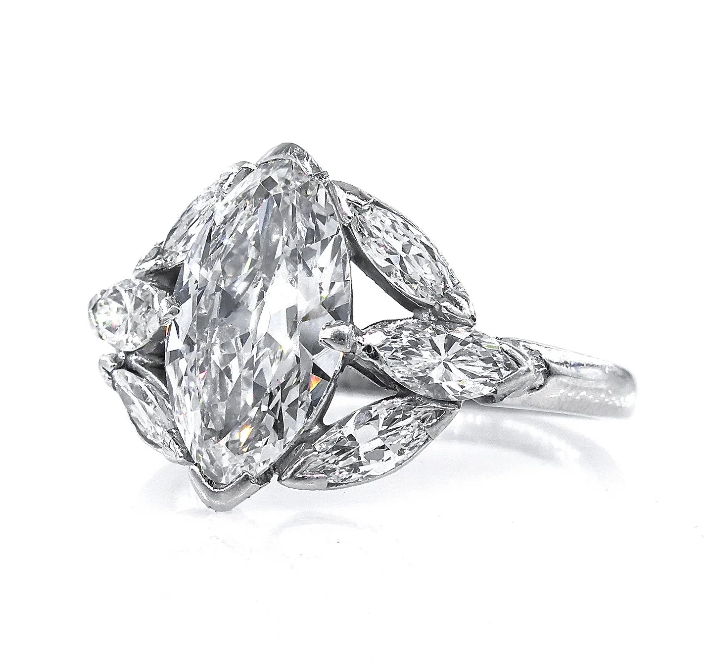 GIA D-VS2 Art Deco 3.00ct Old OVAL Moval Cut Diamond Engagement Platinum Antique Vintage Ring