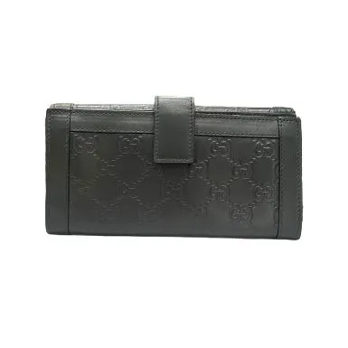 Gucci Guccissima Long Green Leather Wallet