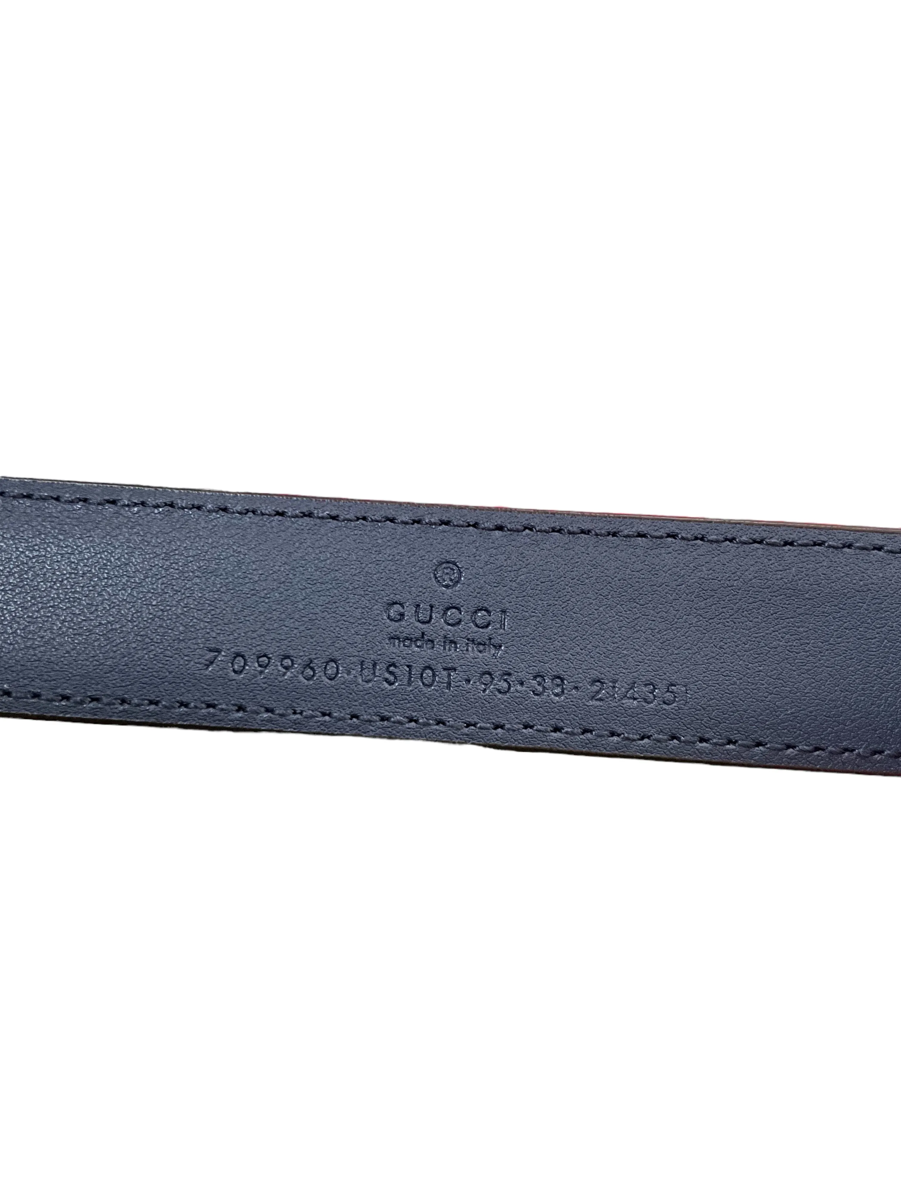 Gucci Navy Blue GG Belt Size 95