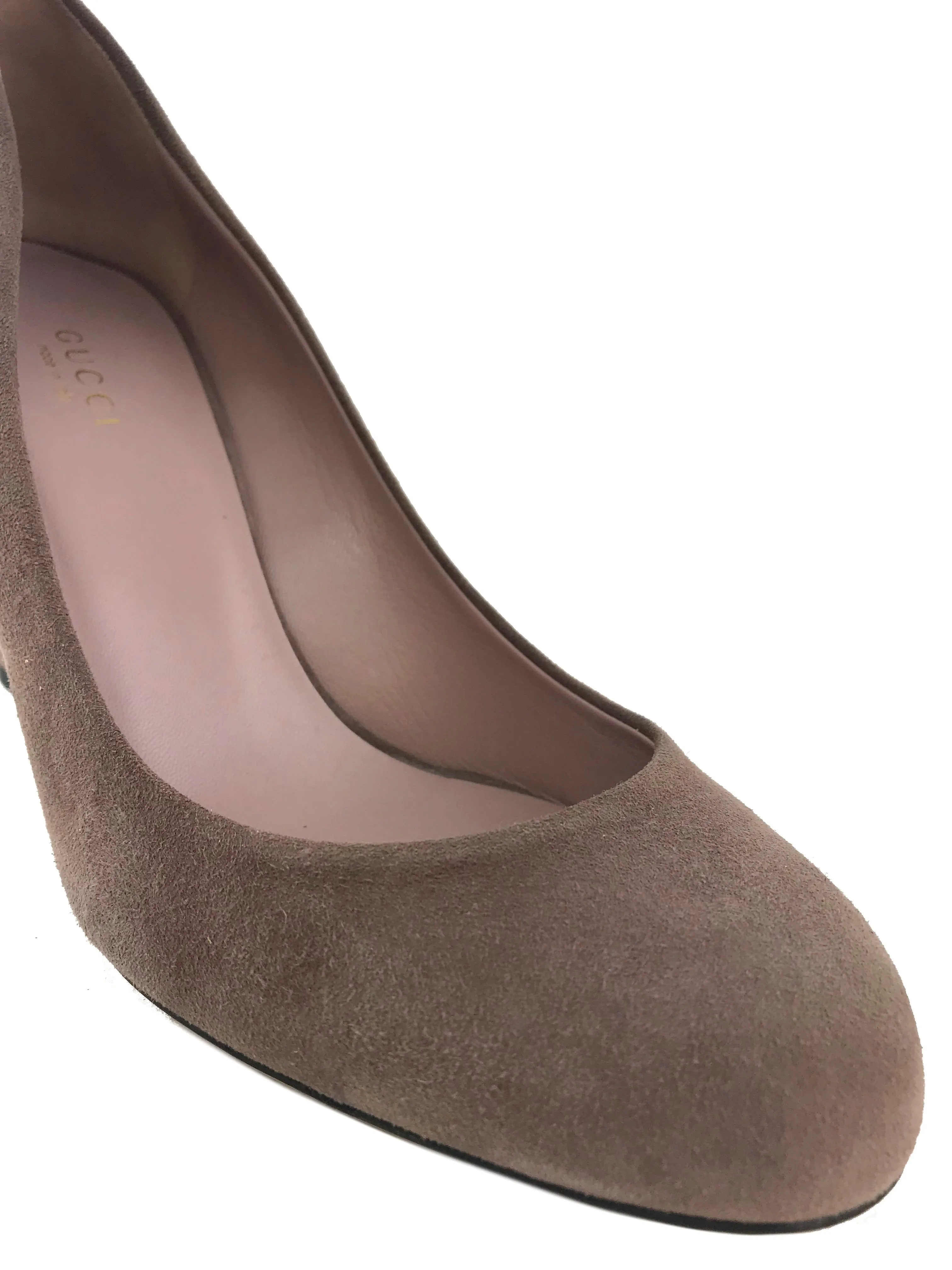 Gucci Suede Wedge Pump Mauve Size 8