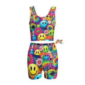 Happy Daze Rave Yoga Shorts Set