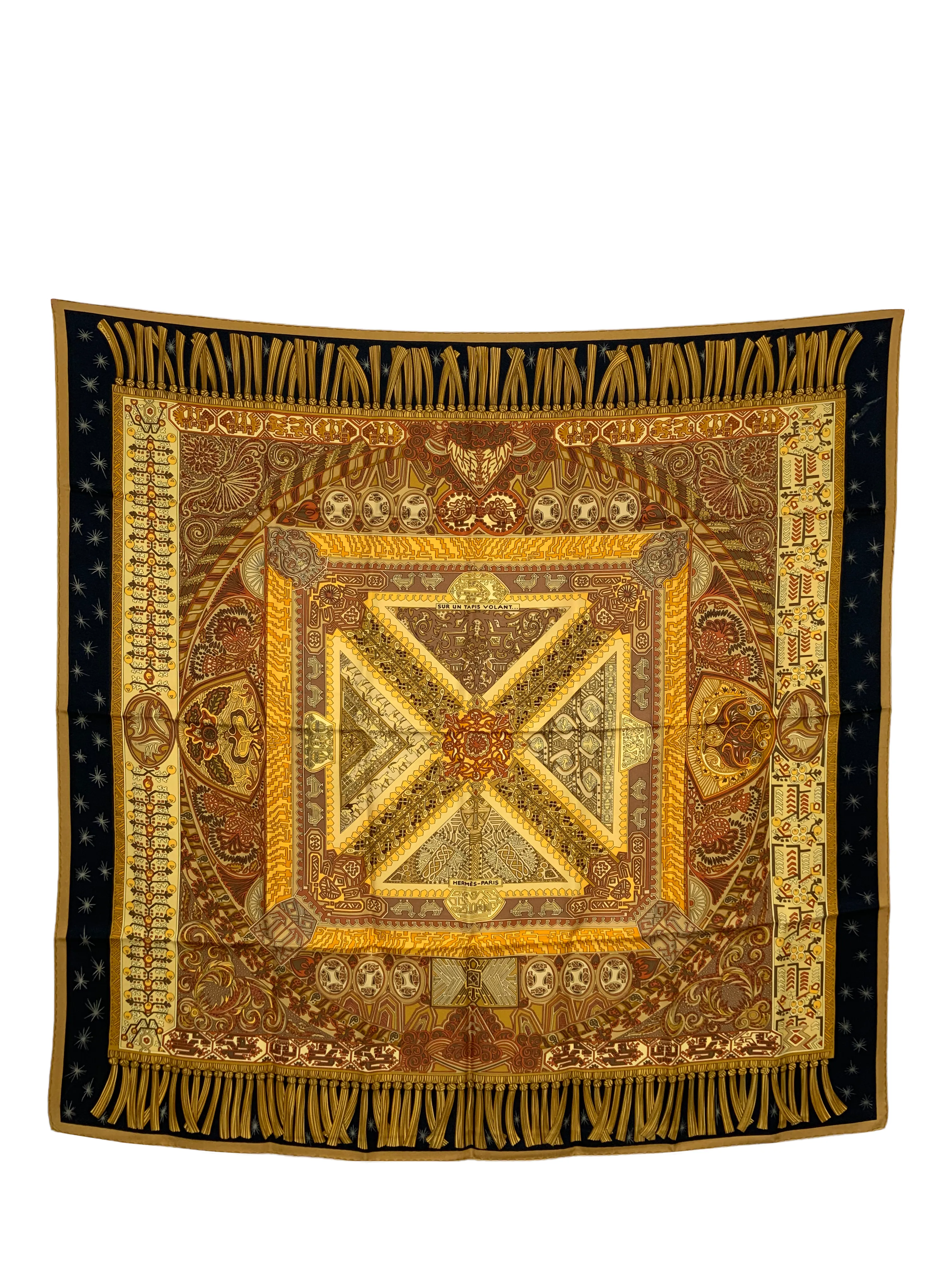 HERMES Sur un Tapis Volant Silk Scarf 90