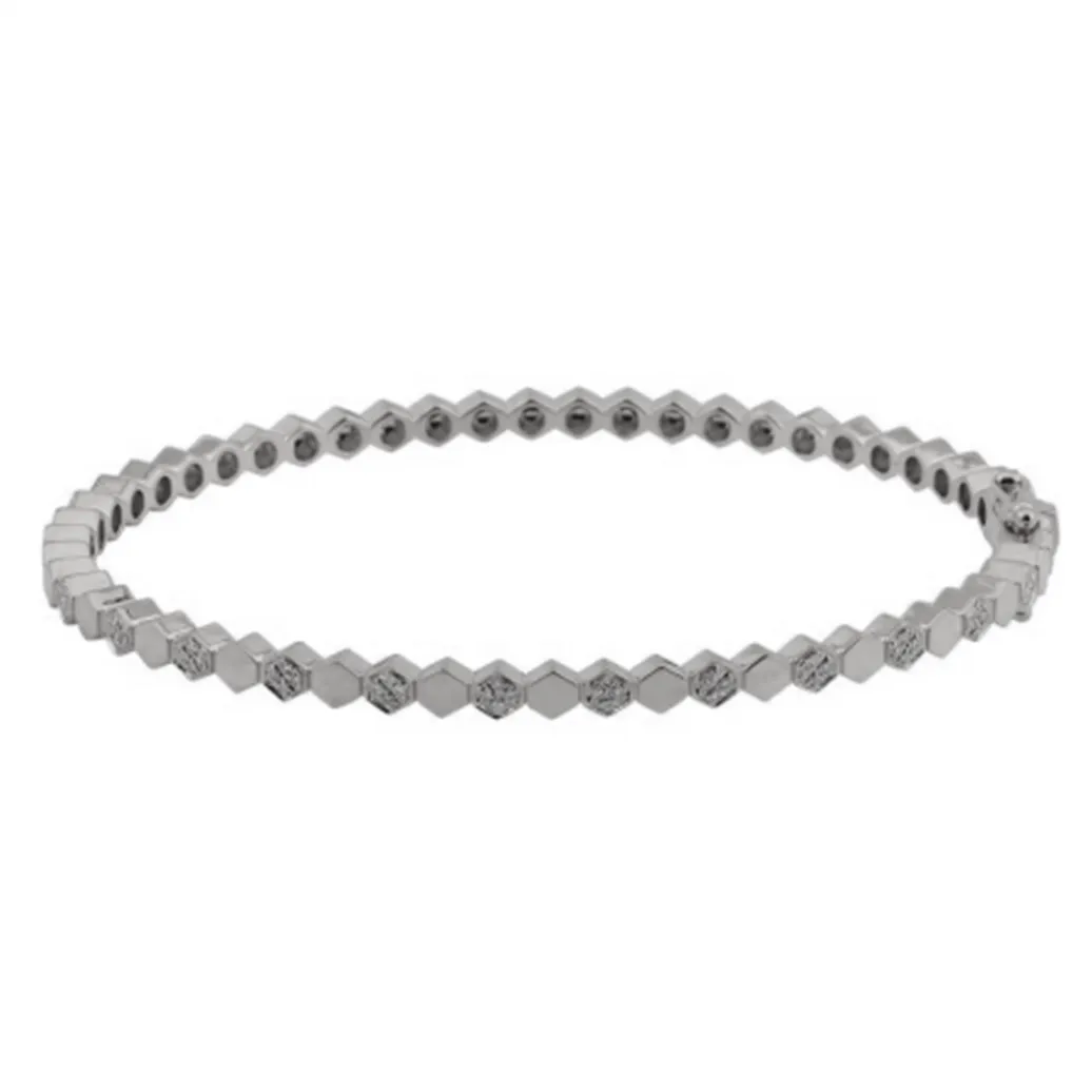 Hexy Small Diamond Segments Bangle