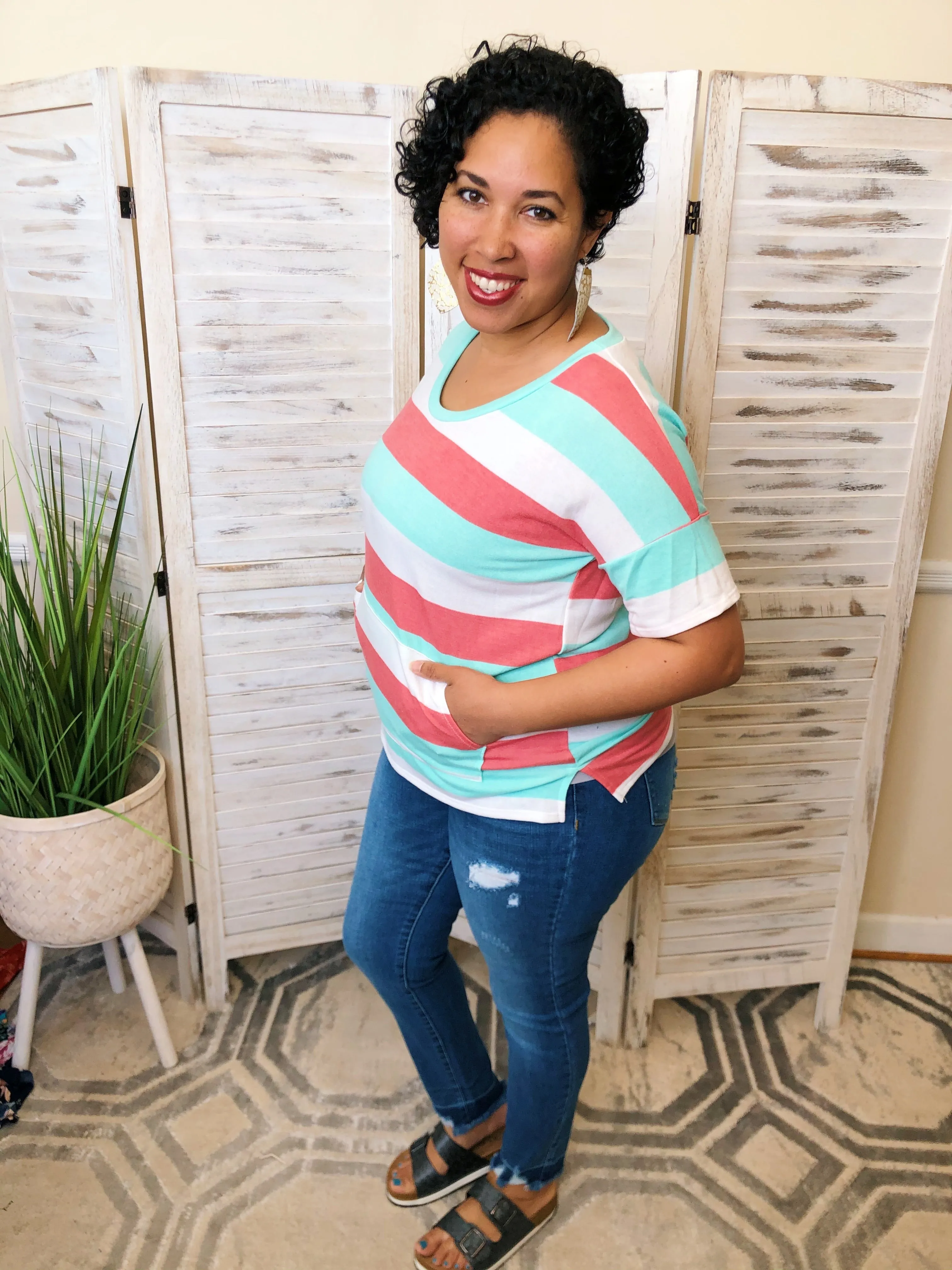 #J906 Watermelon Stripes Top