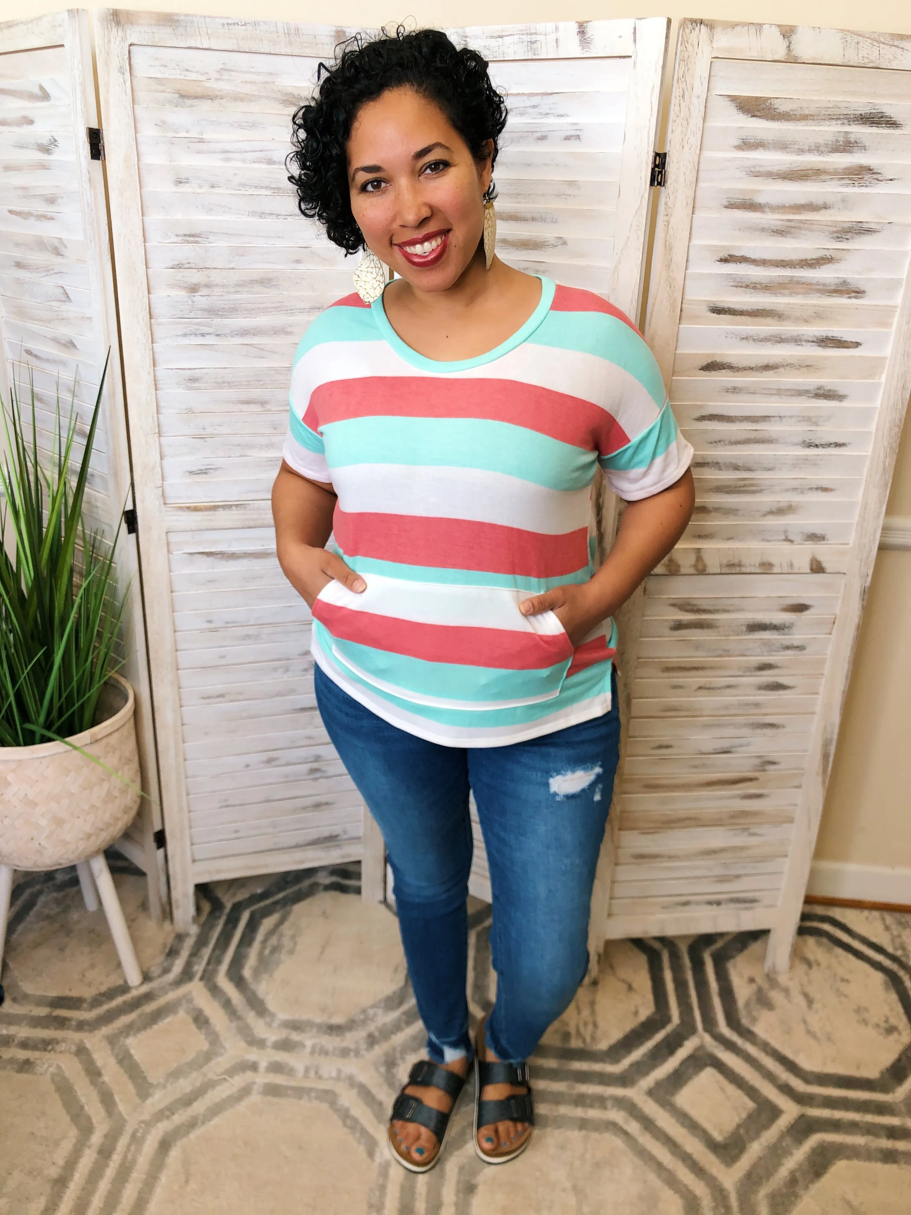 #J906 Watermelon Stripes Top