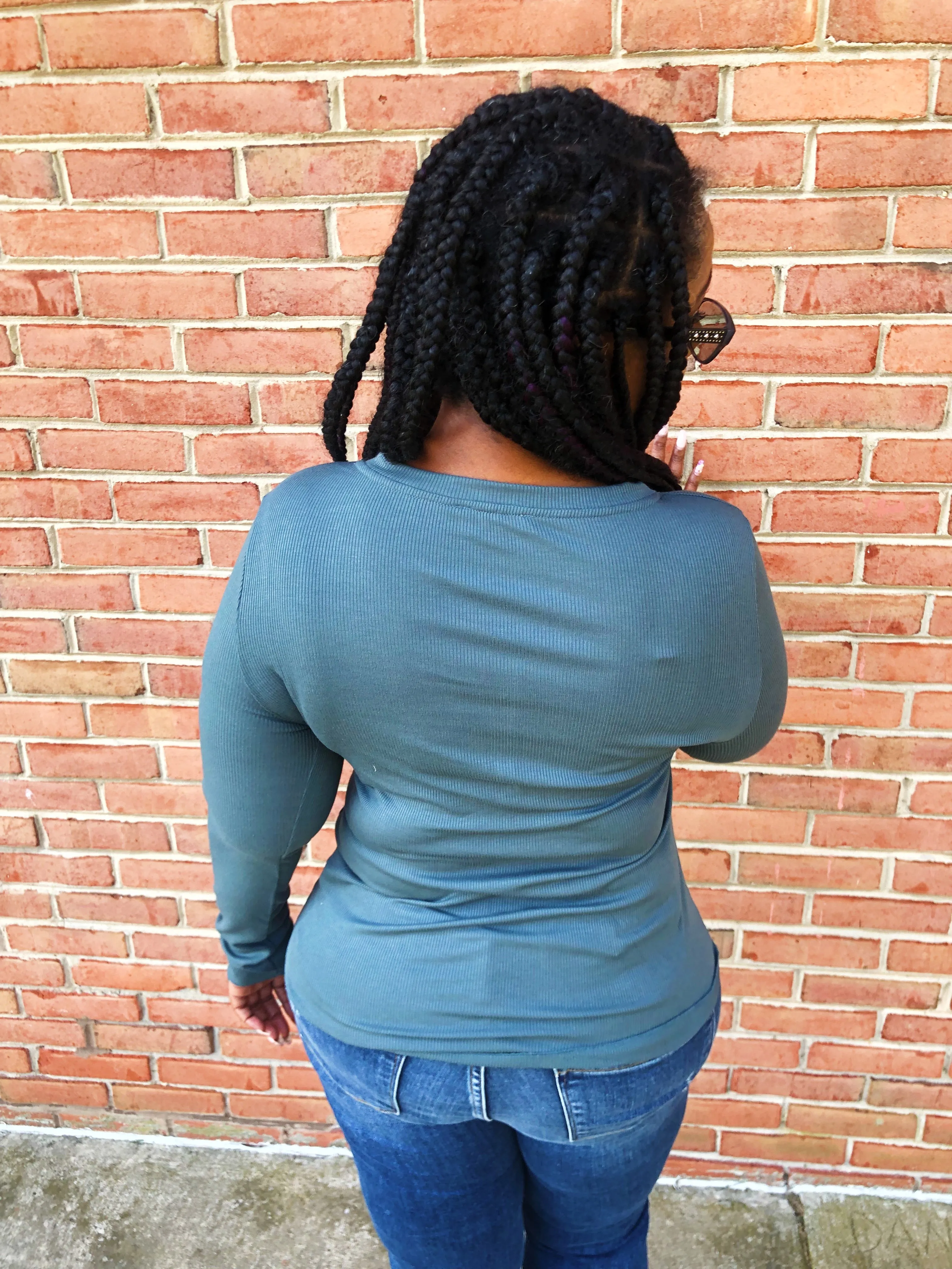 #K663 Simply Sophisticated Long Sleeve Top (Teal)