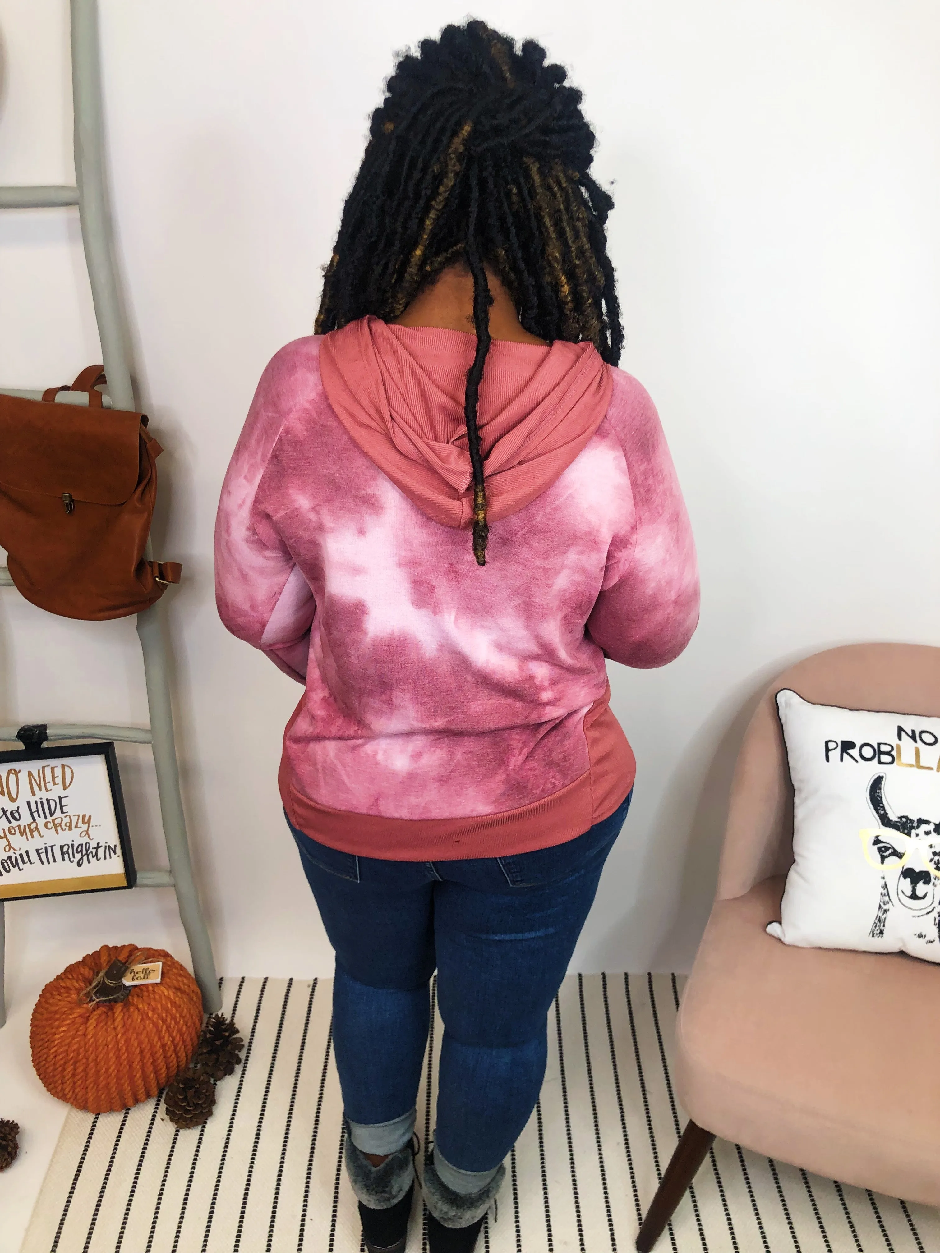 #K915 Magenta Swirls Hoodie Top