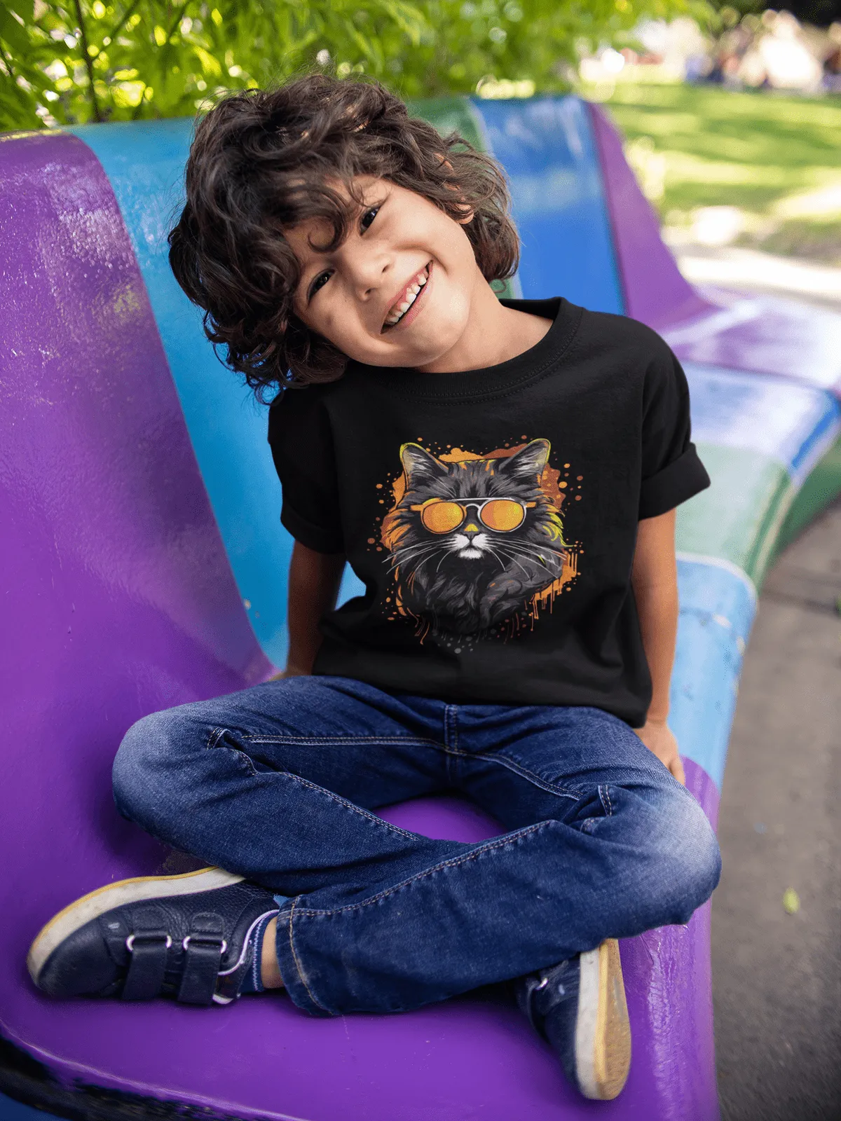 Kinder T-Shirt mit Katzenmotiv "Cool Cat"