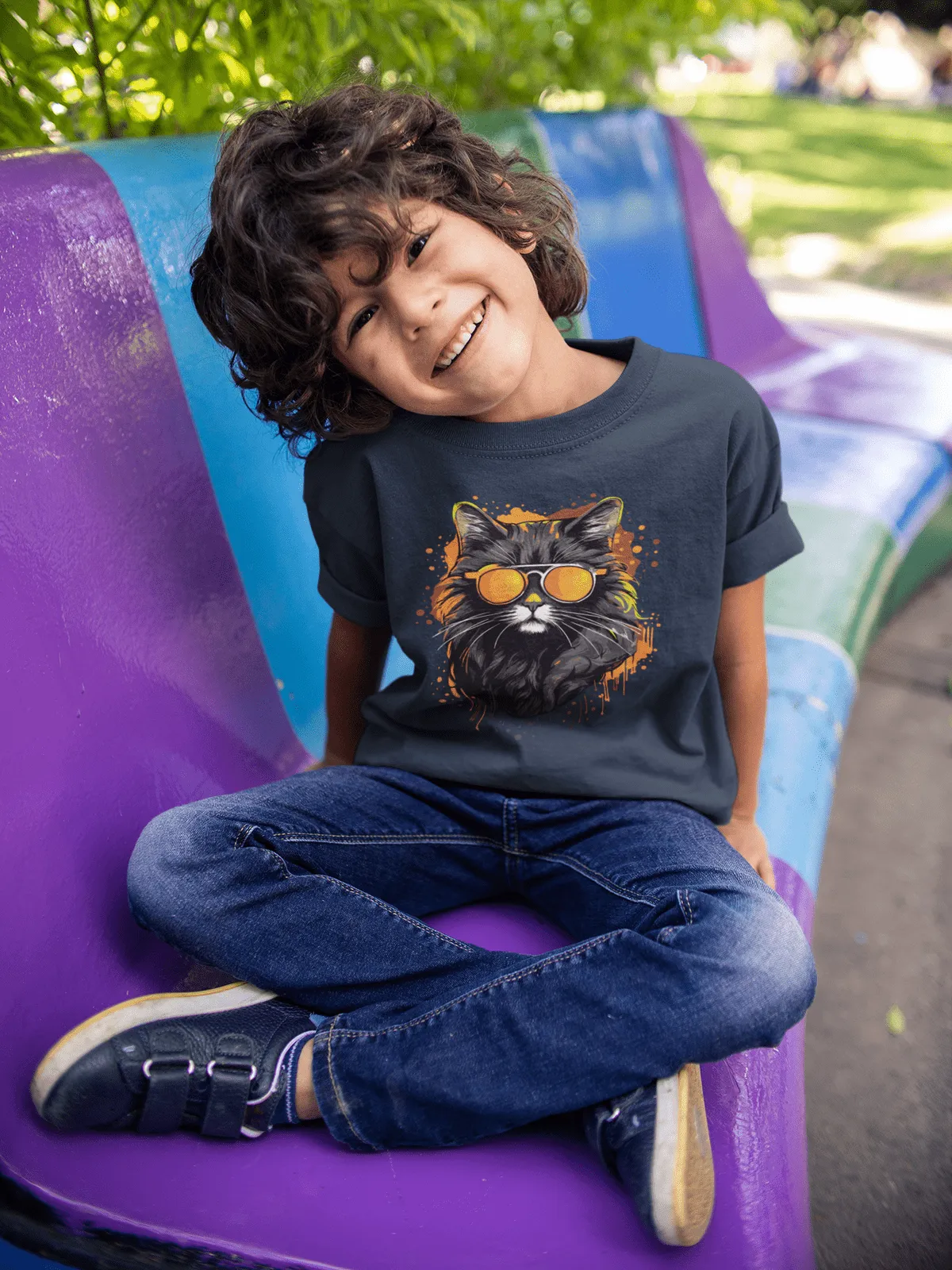 Kinder T-Shirt mit Katzenmotiv "Cool Cat"