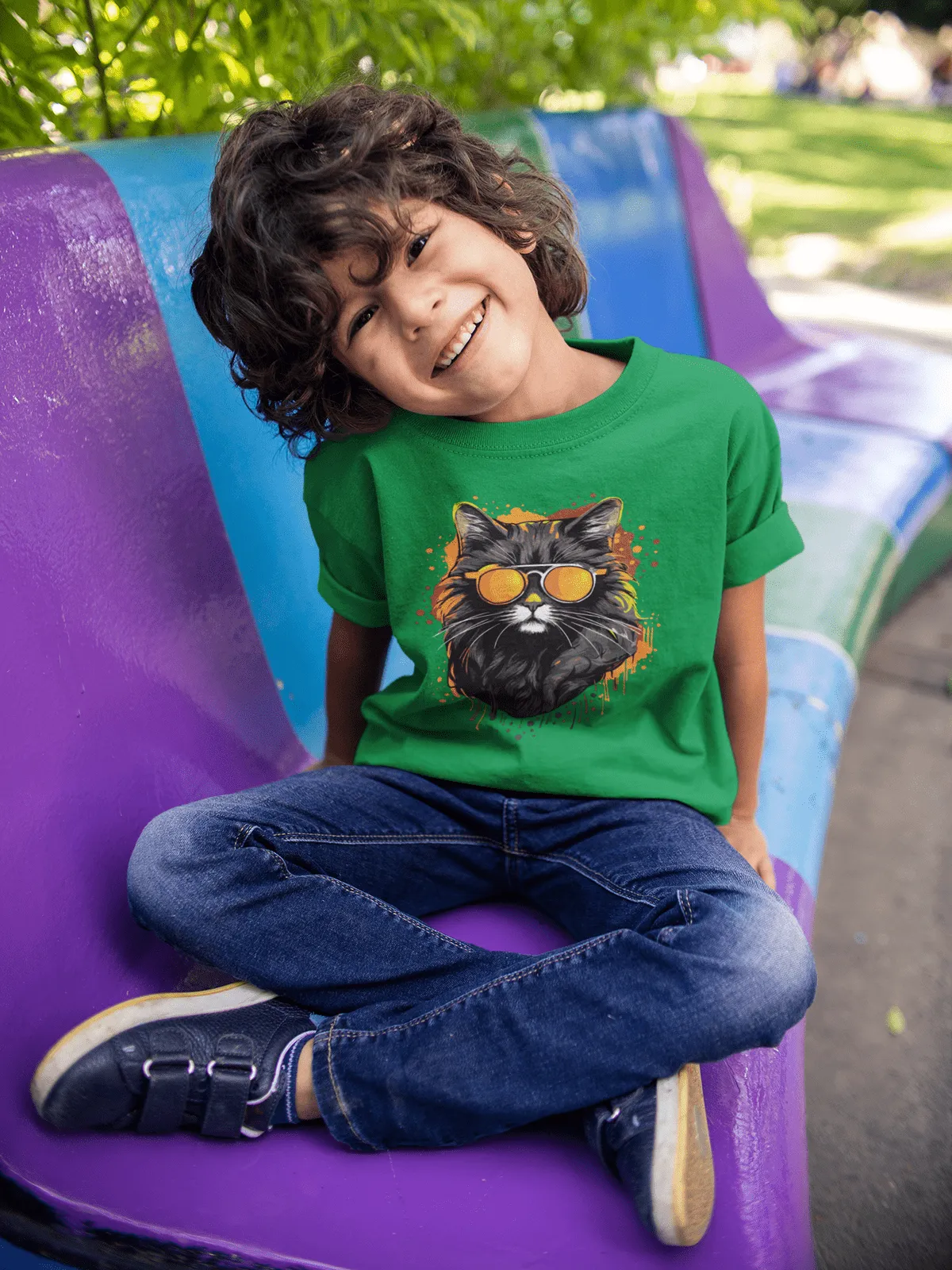 Kinder T-Shirt mit Katzenmotiv "Cool Cat"