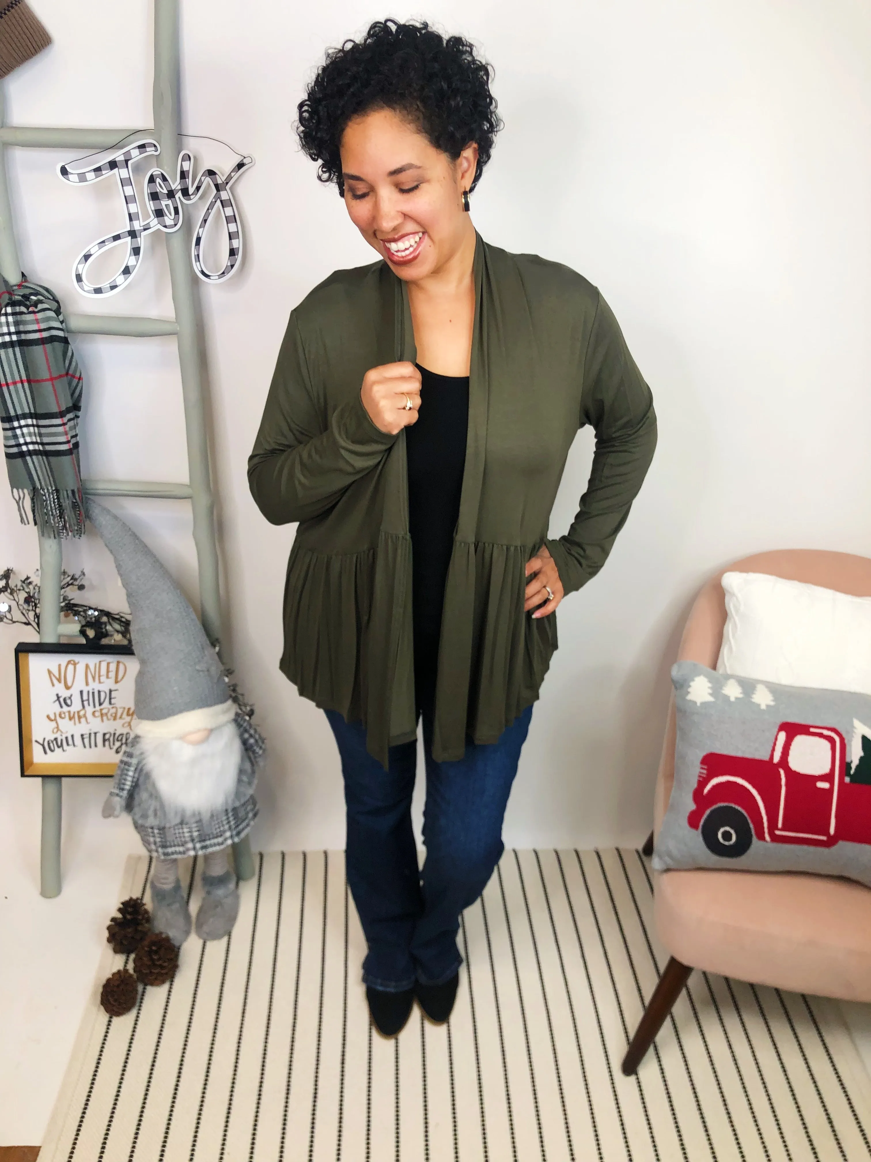 #L312 Rock The Day Cardigan (Olive)