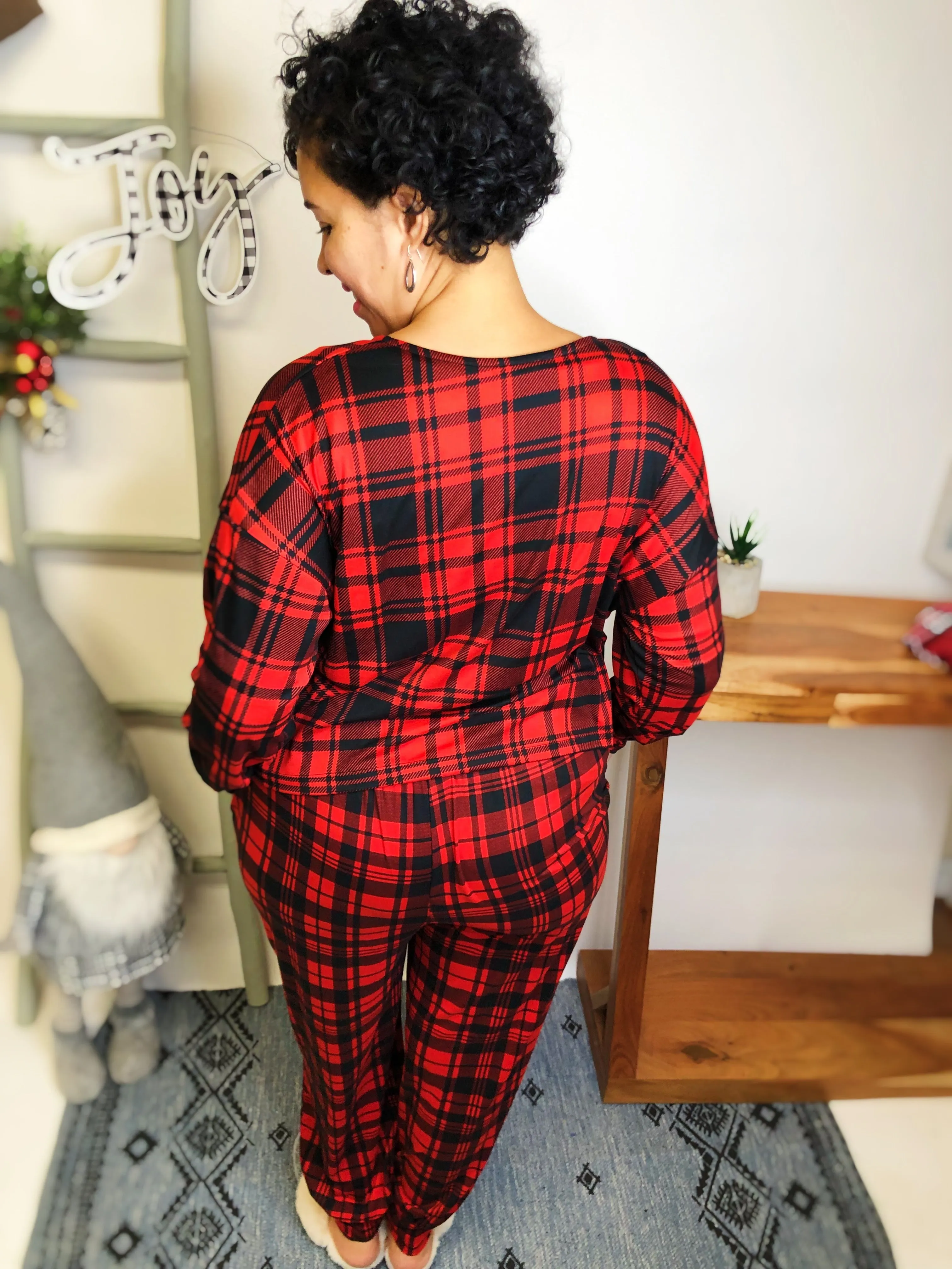 #L522 The Perfect Plaid Match Set (Red/Black)