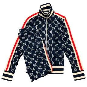 Men's Gg Monogram Full Tracksuit Navy Size S