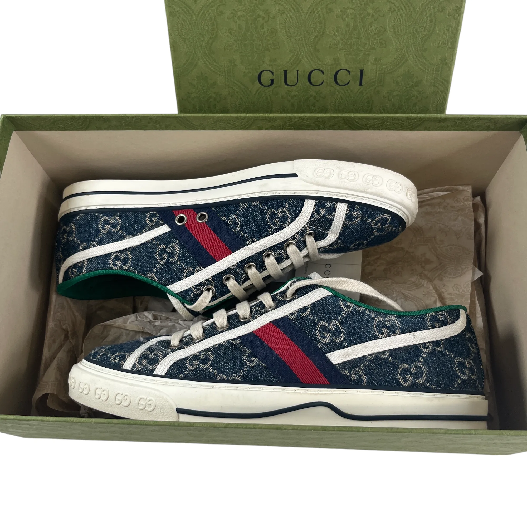 Men's Gg Monogram Low Trainers Navy Size EU 40 / UK 6