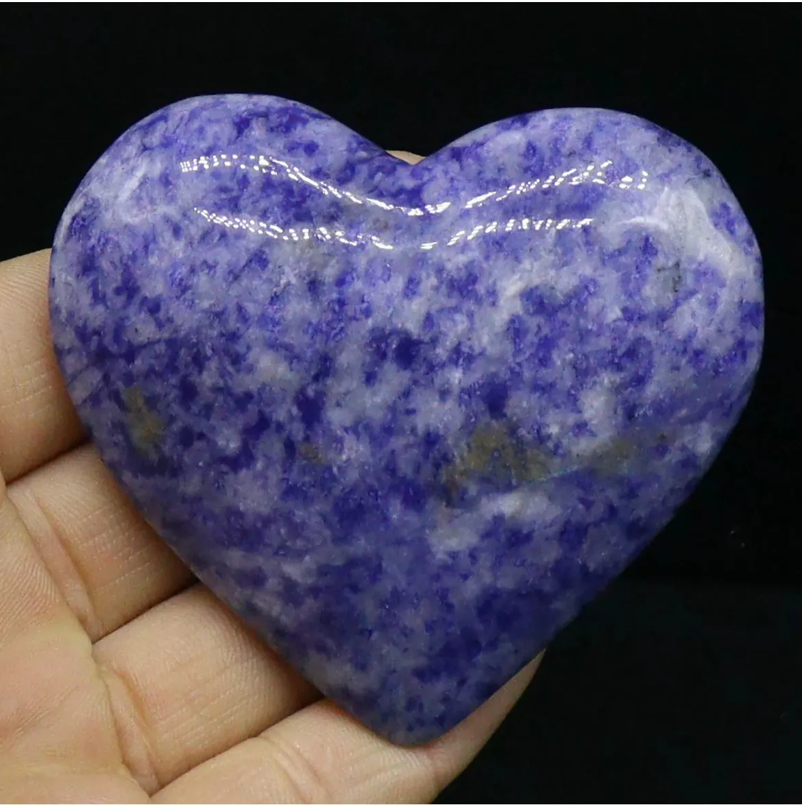 Natural Blue Spot Jasper semiprecious crystal gemstone heart figurine