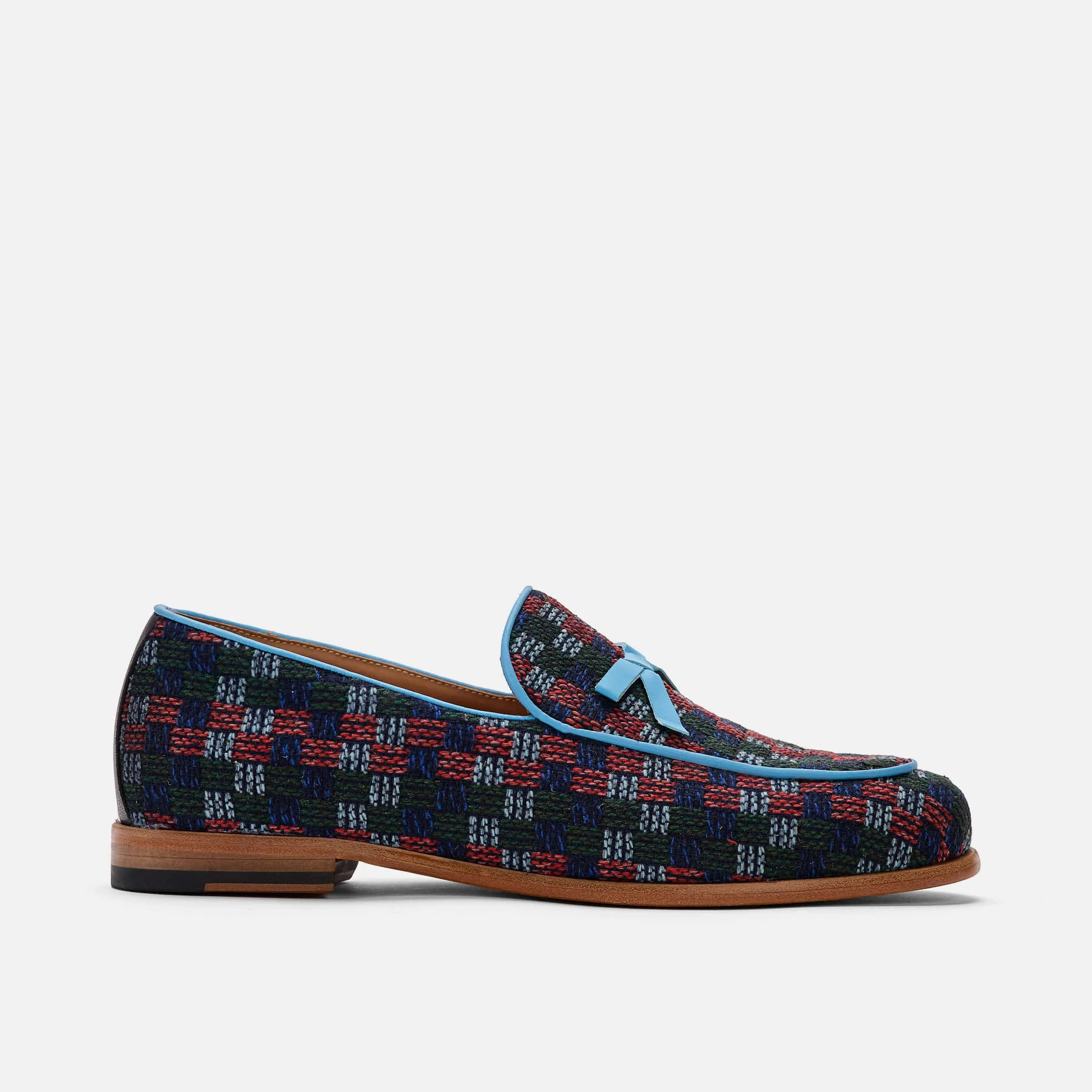 Odell Dark Azure Patchwork Belgian Loafers