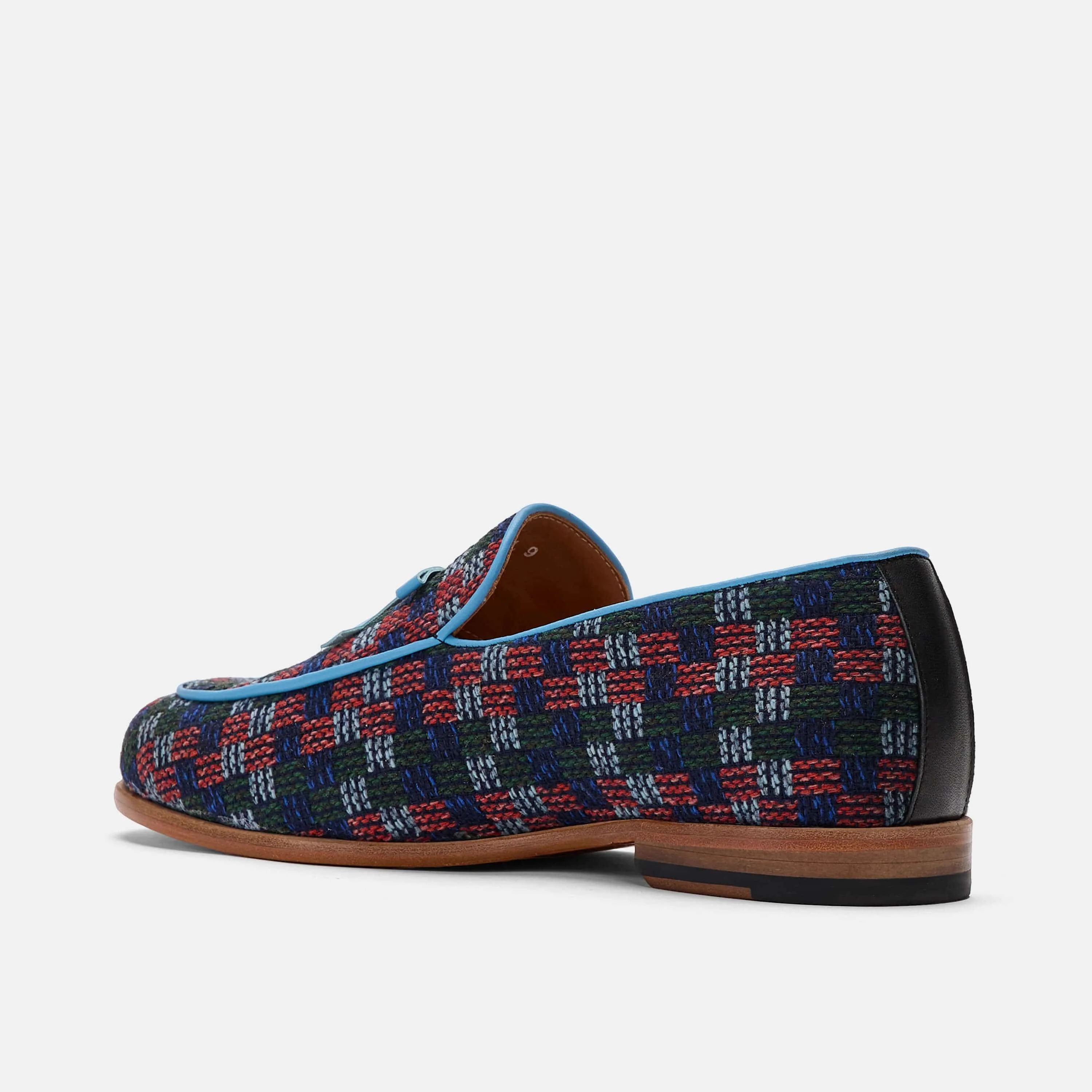 Odell Dark Azure Patchwork Belgian Loafers