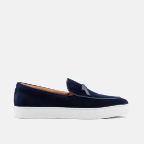 Odell Navy Suede Belgian Loafer Sneakers