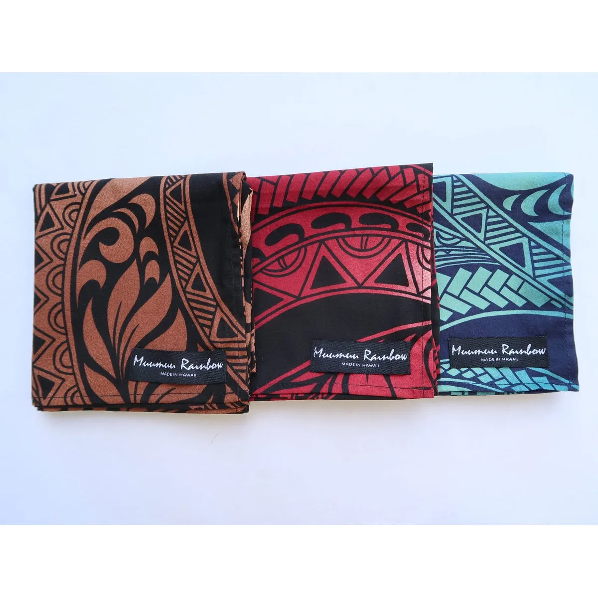 Ombre Tapa Polynesian Print Fabric Gift Wrap | Eco Wrapping Cloth & Bandanna| SMALL