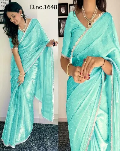 Pastel Premium Burberry Jimmy Choo Silk Partywear Saree