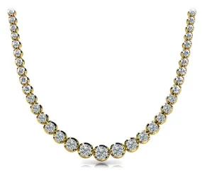 RAIN 15 Carat Diamond Rivera Graduated Necklace in 14K Yellow Gold Low Base Basket 4 Prong G Color SI1 Clarity BY MIKE NEKTA