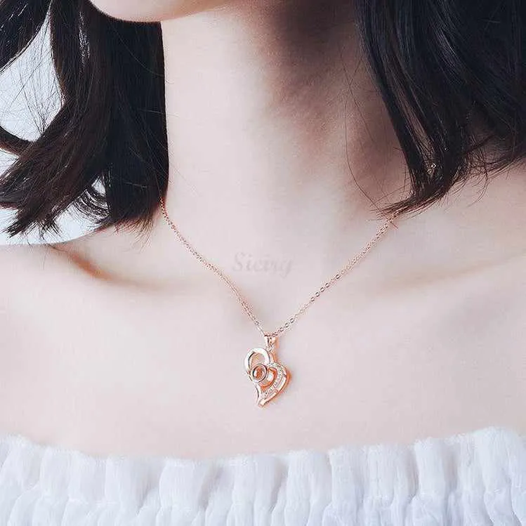 Siciry Personalized Projection Photo Necklace - Forever In My Heart