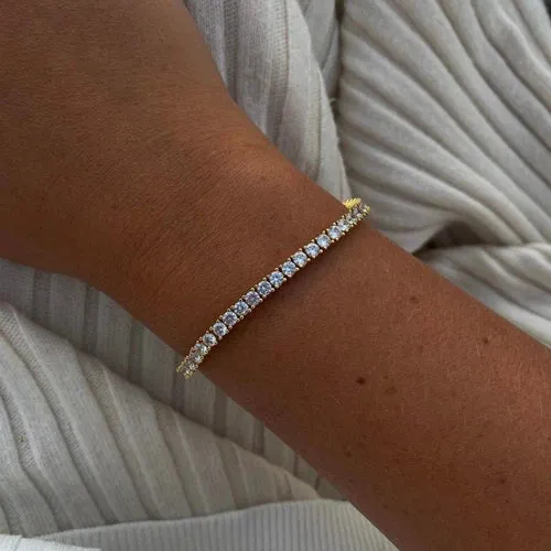 Sparkle Tennis Bracelet in 14K Gold over Sterling Silver